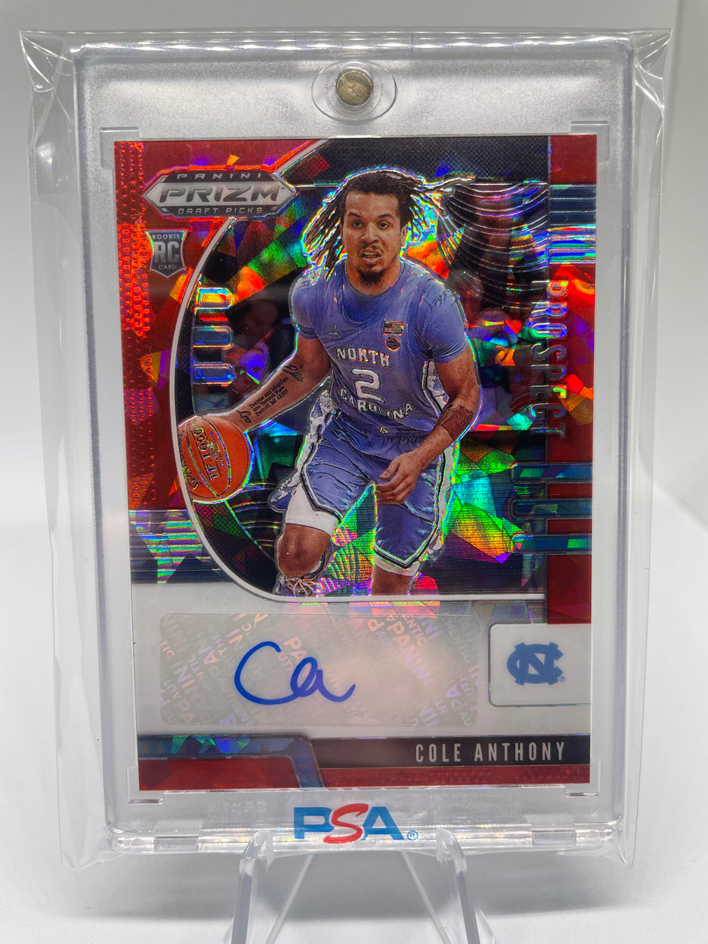 2020-21 Panini Prizm Draft Picks Cole Anthony Red Ice Prospect Rookie Auto SP
