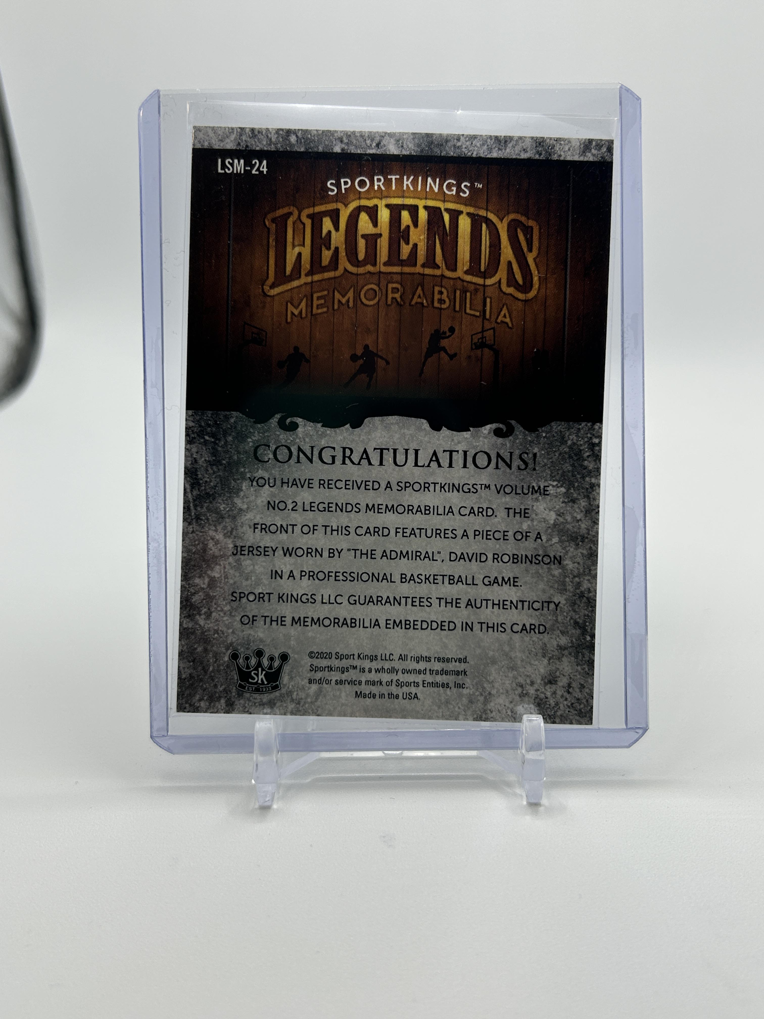 2020 Sportkings Volume 2 David Robinson Legends Game-Word Patch SP