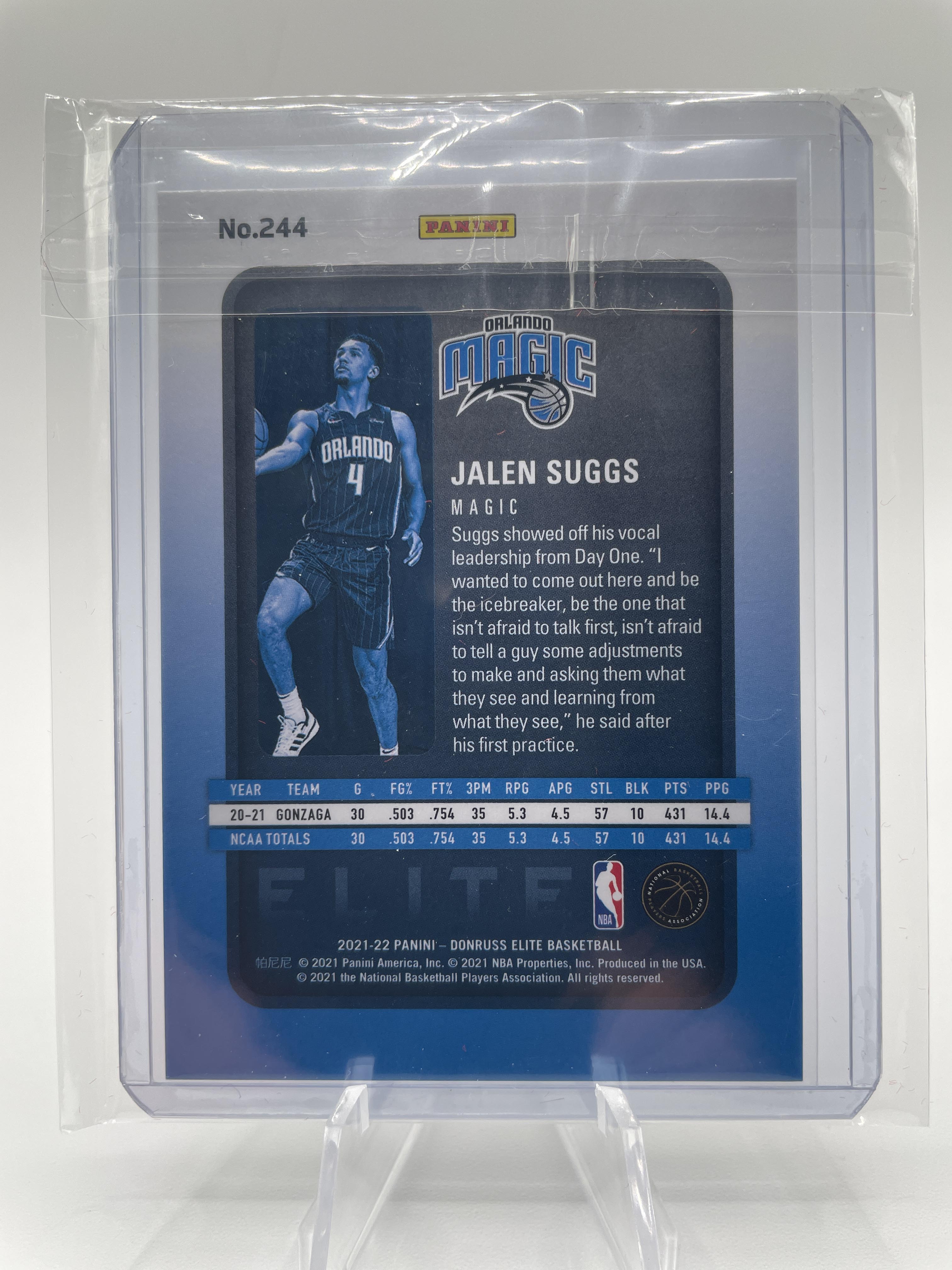 2021-22 Donruss Elite Jalen Suggs Silver Foil Rookie /999