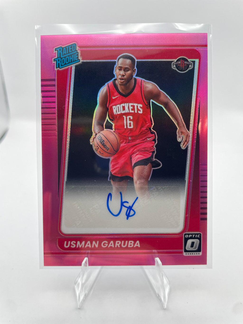 2021-22 Donruss Optic Usman Garuba Pink Prizm Rated Rookie Auto /20