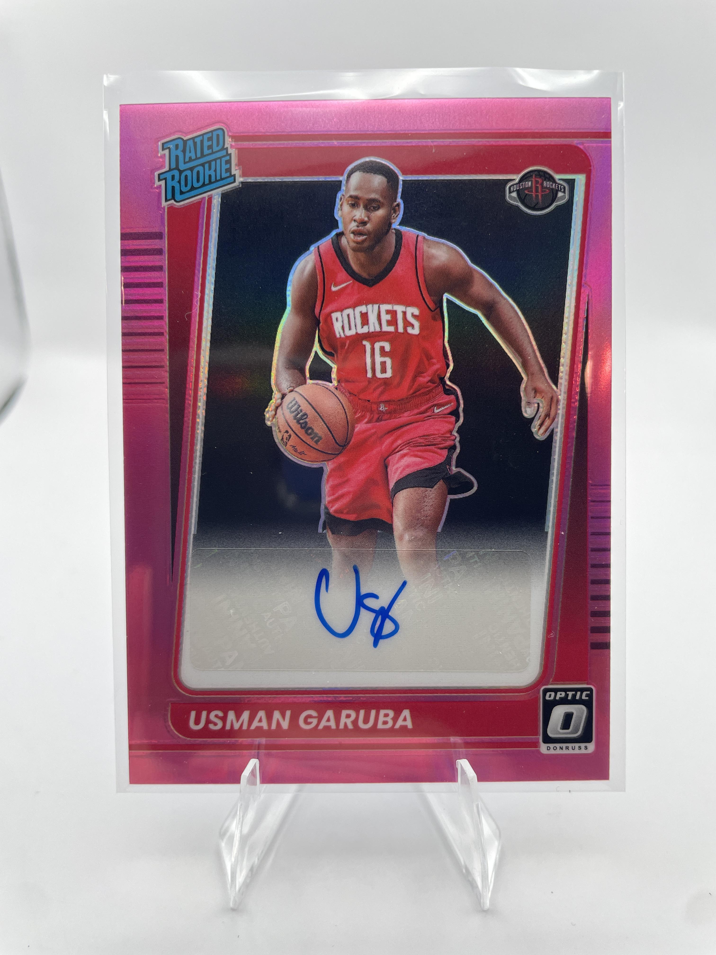 2021-22 Donruss Optic Usman Garuba Pink Prizm Rated Rookie Auto /20