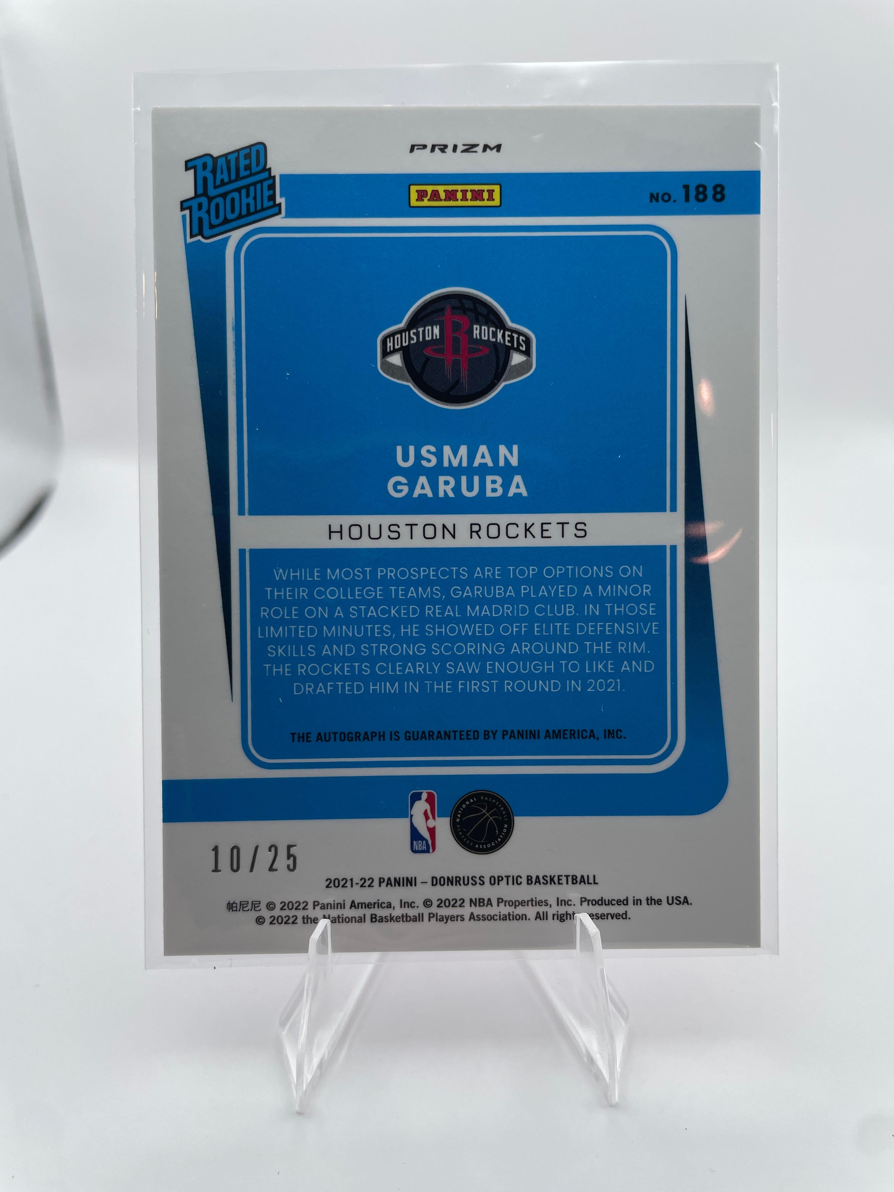 2021-22 Donruss Optic Usman Garuba Pink Prizm Rated Rookie Auto /20