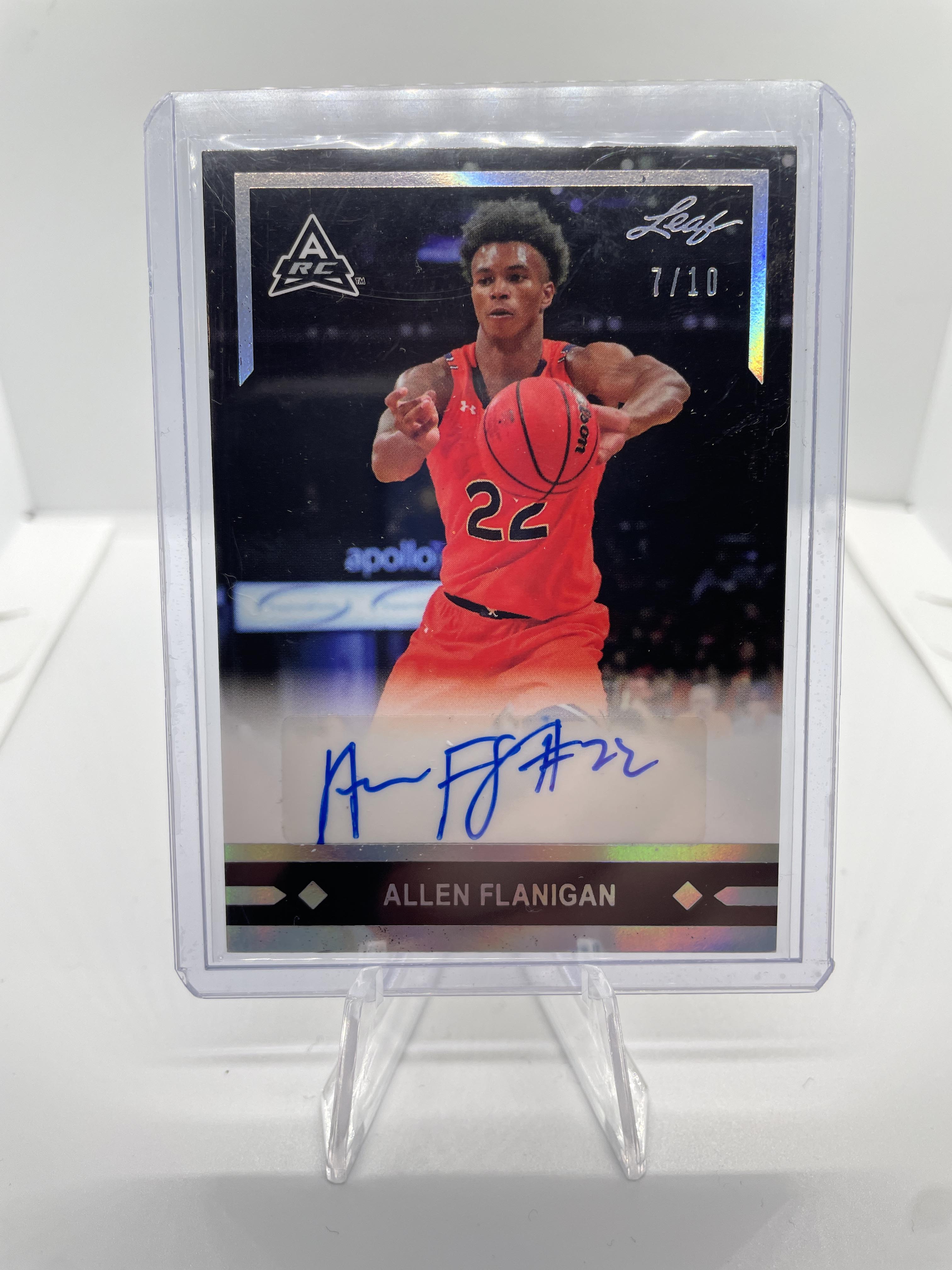 2021-22 Leaf Memories Allen Flannigan Platinum Foil Rookie Auto /10