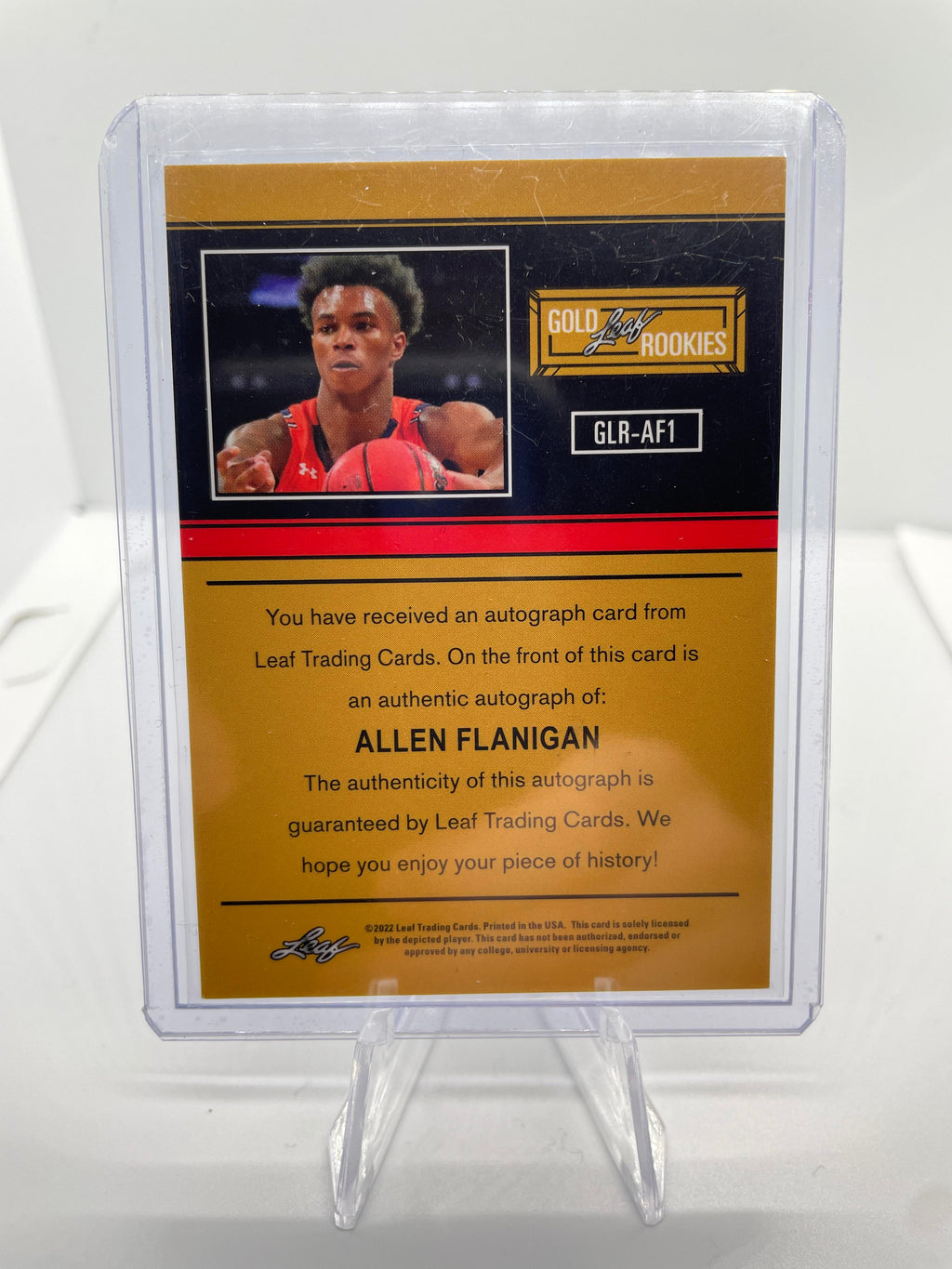 2021-22 Leaf Memories Allen Flannigan Platinum Foil Rookie Auto /10