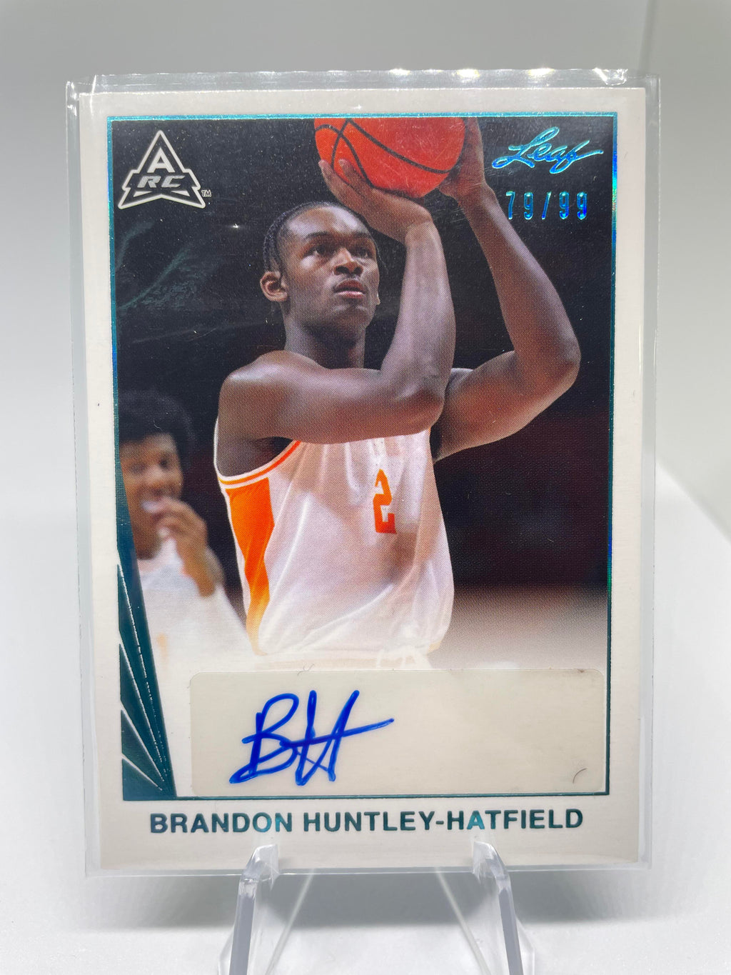 2021-22 Leaf Memories Brandon Huntley-Hatfield Aqua Rookie Auto /99