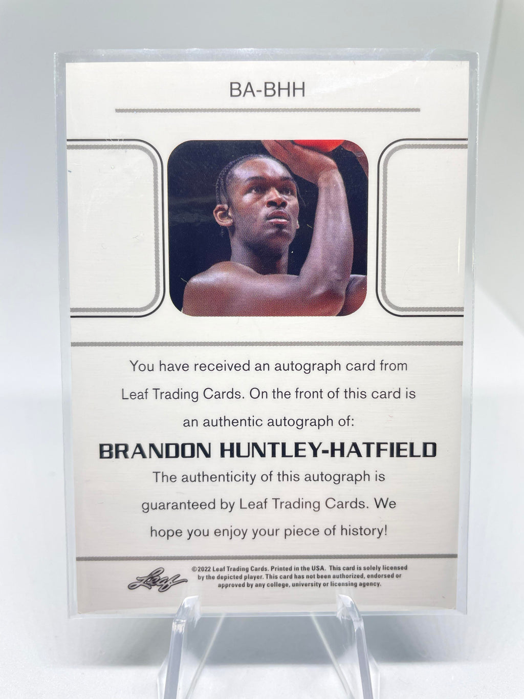2021-22 Leaf Memories Brandon Huntley-Hatfield Aqua Rookie Auto /99