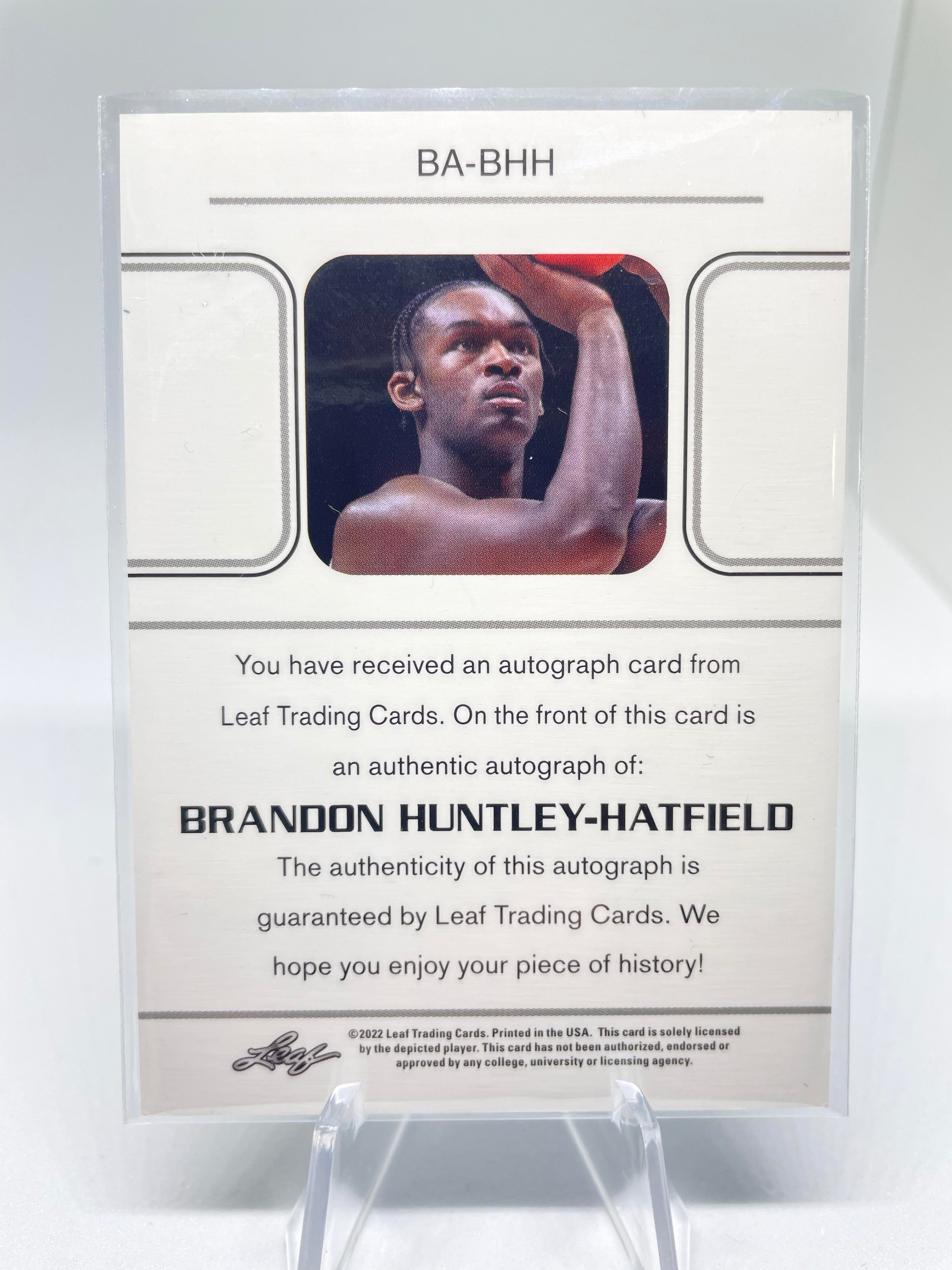 2021-22 Leaf Memories Brandon Huntley-Hatfield Aqua Rookie Auto /99