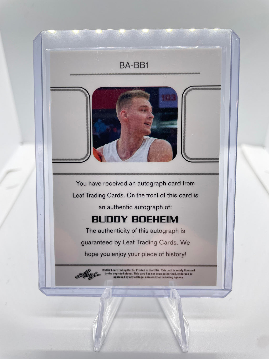 2021-22 Leaf Memories Buddy Boheim Bronze Rookie Auto