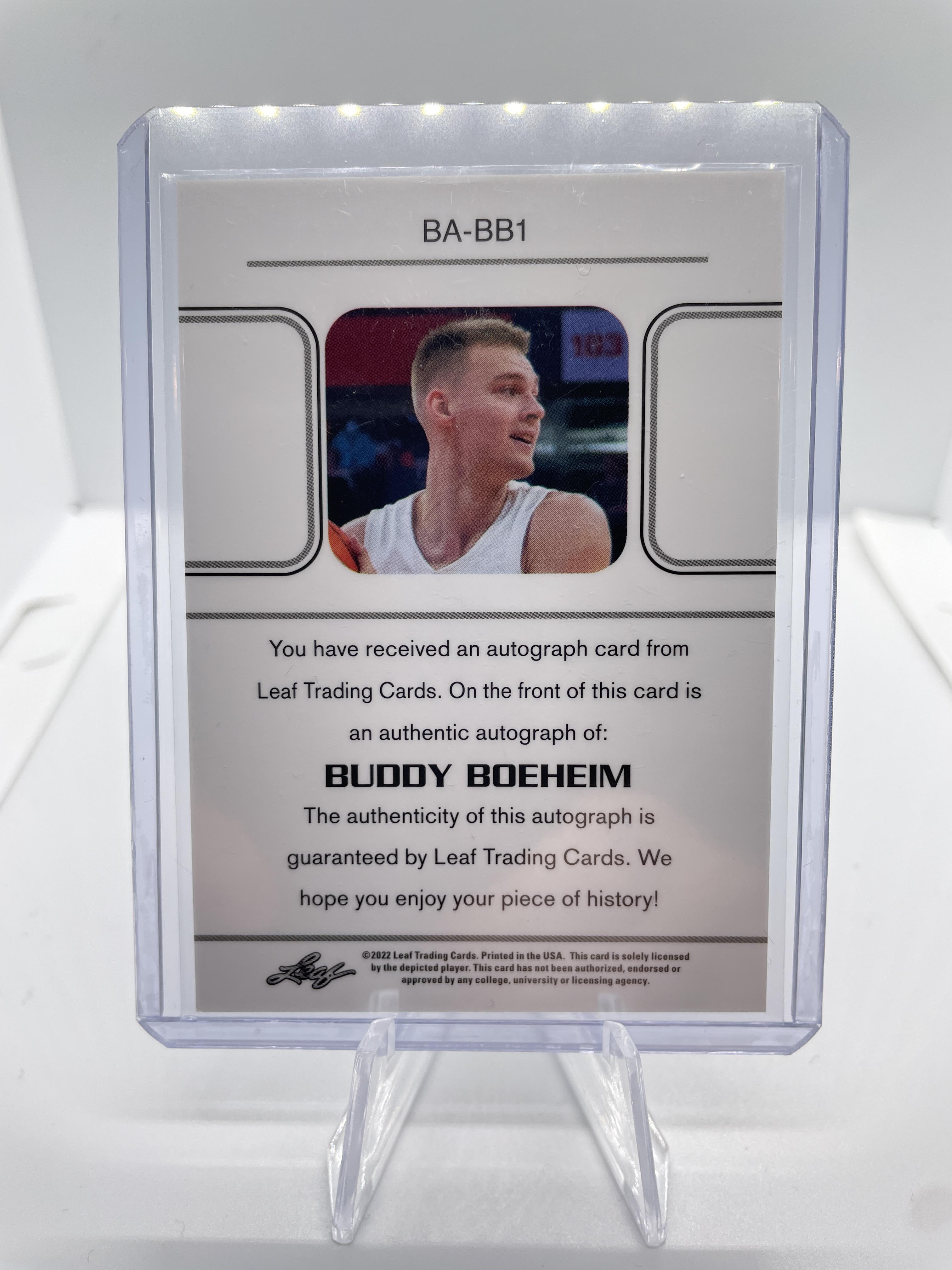 2021-22 Leaf Memories Buddy Boheim Bronze Rookie Auto