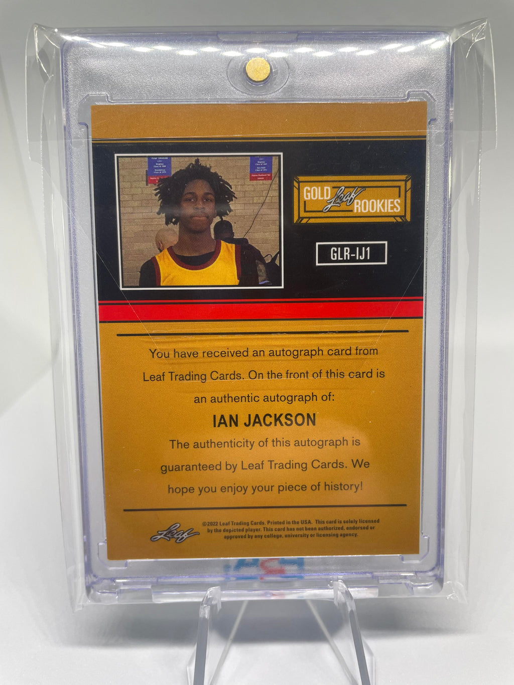 2021-22 Leaf Memories Gold Ian Jackson Aqua Rookie Auto /99