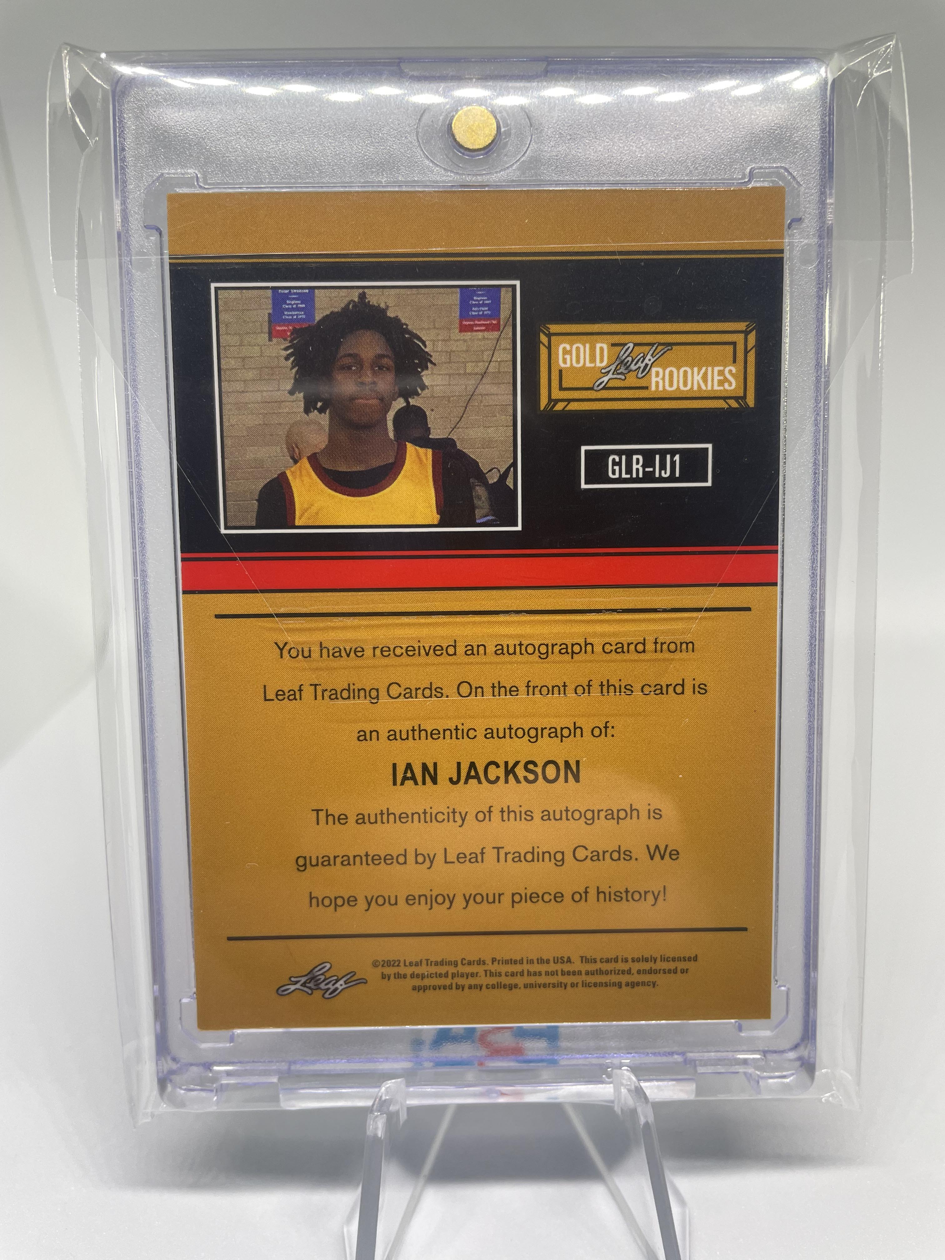2021-22 Leaf Memories Gold Ian Jackson Aqua Rookie Auto /99