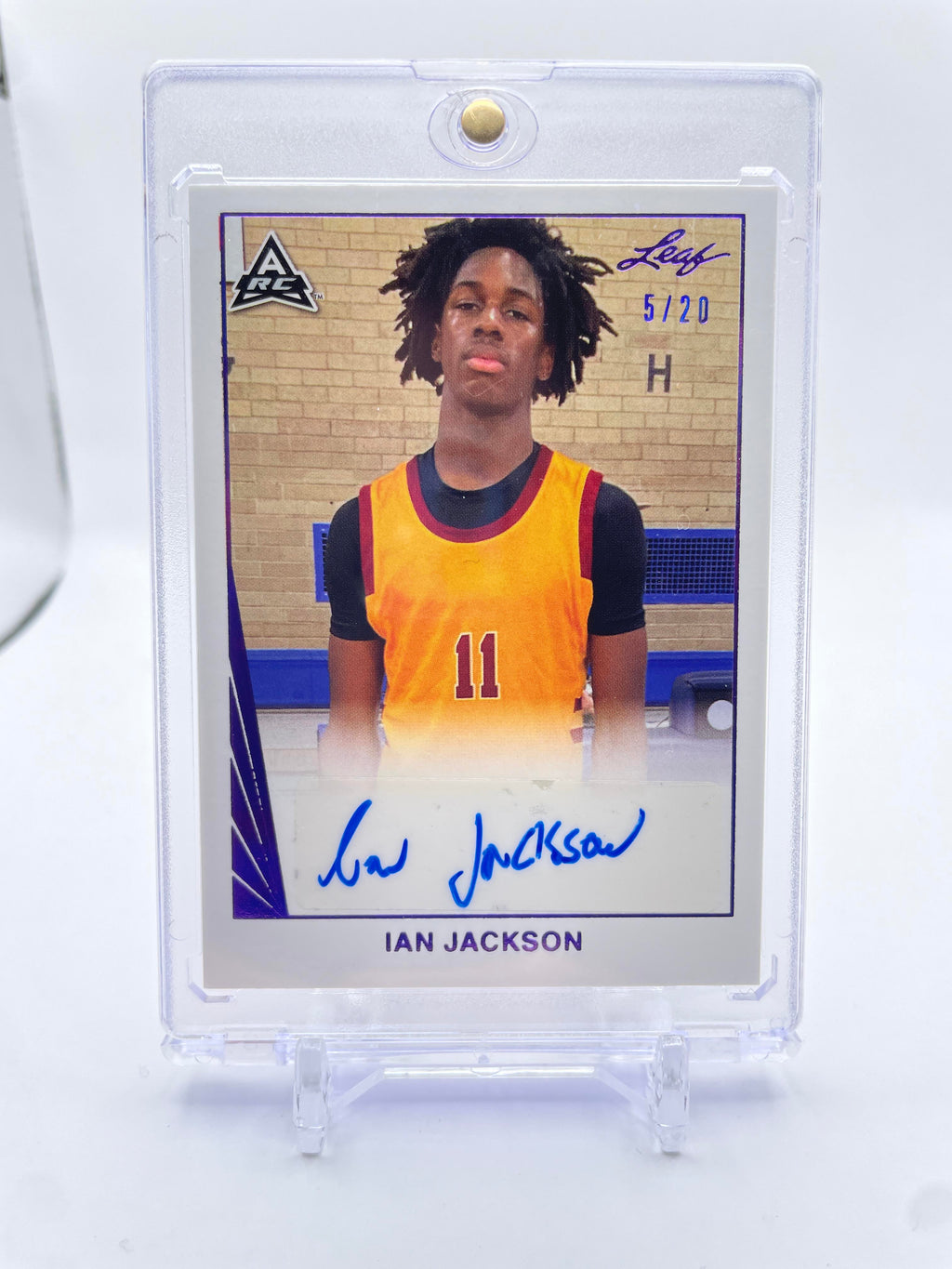 2021-22 Leaf Memories Ian Jackson Purple Foil Rookie Auto /20