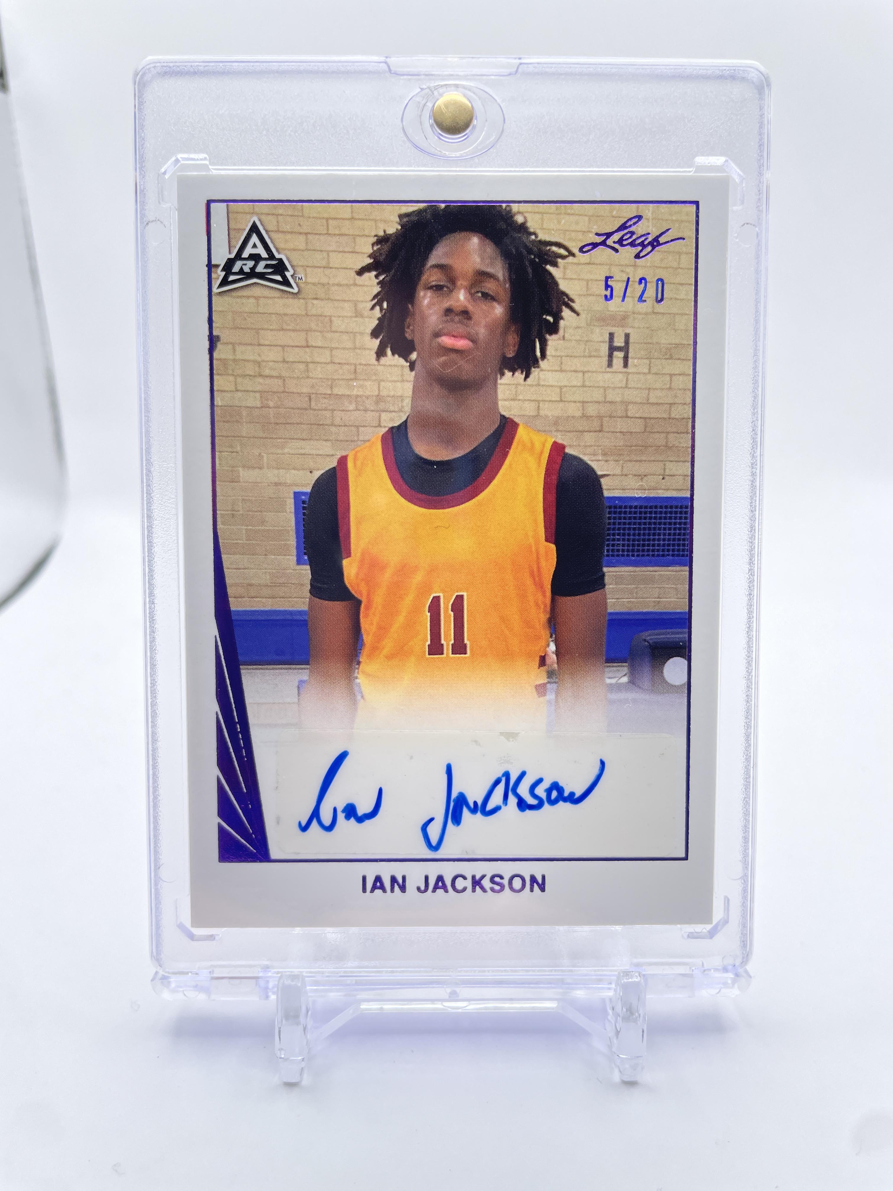 2021-22 Leaf Memories Ian Jackson Purple Foil Rookie Auto /20