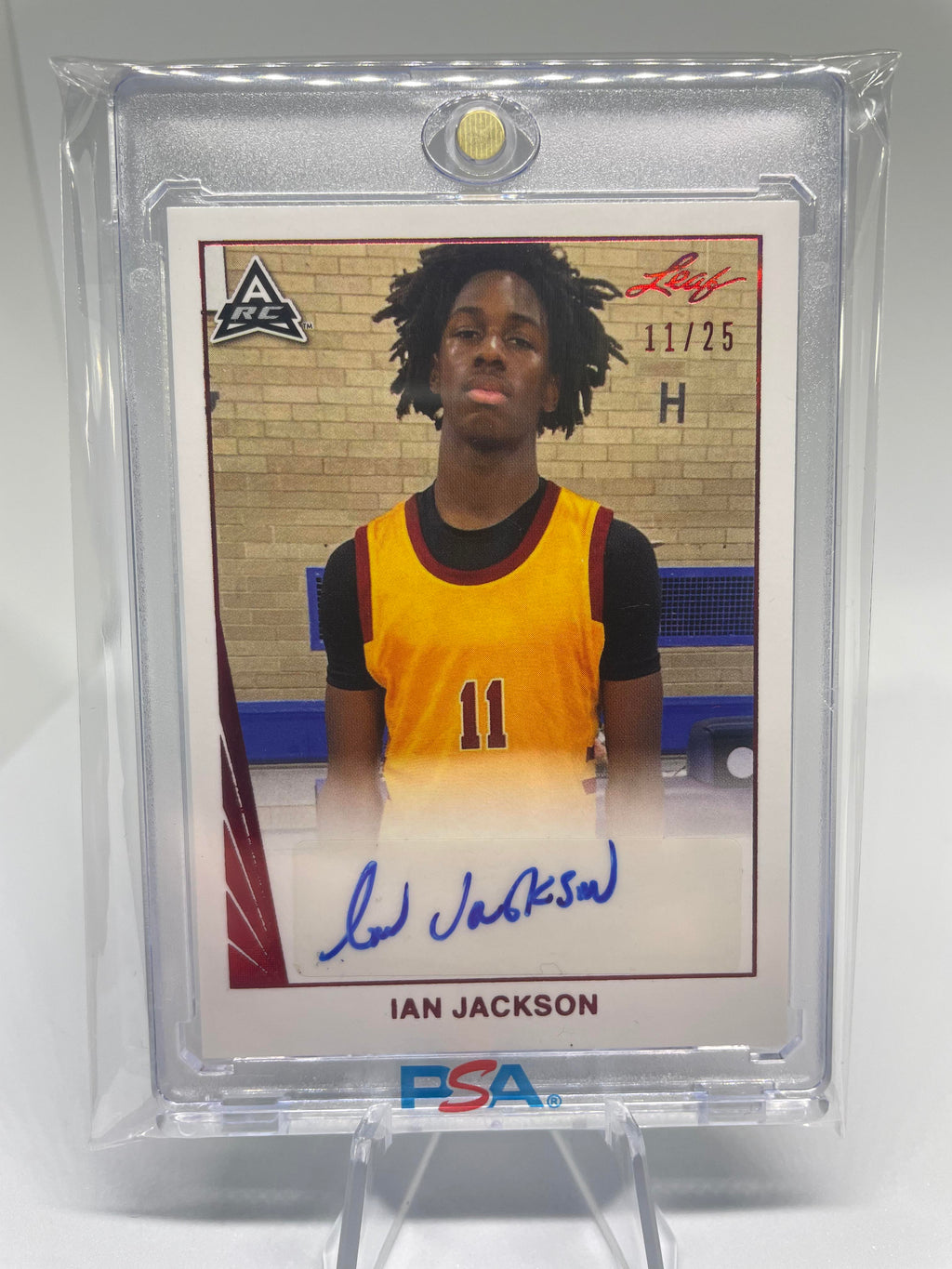 2021-22 Leaf Memories Ian Jackson Red Foil Rookie Auto 11/25 Number Match