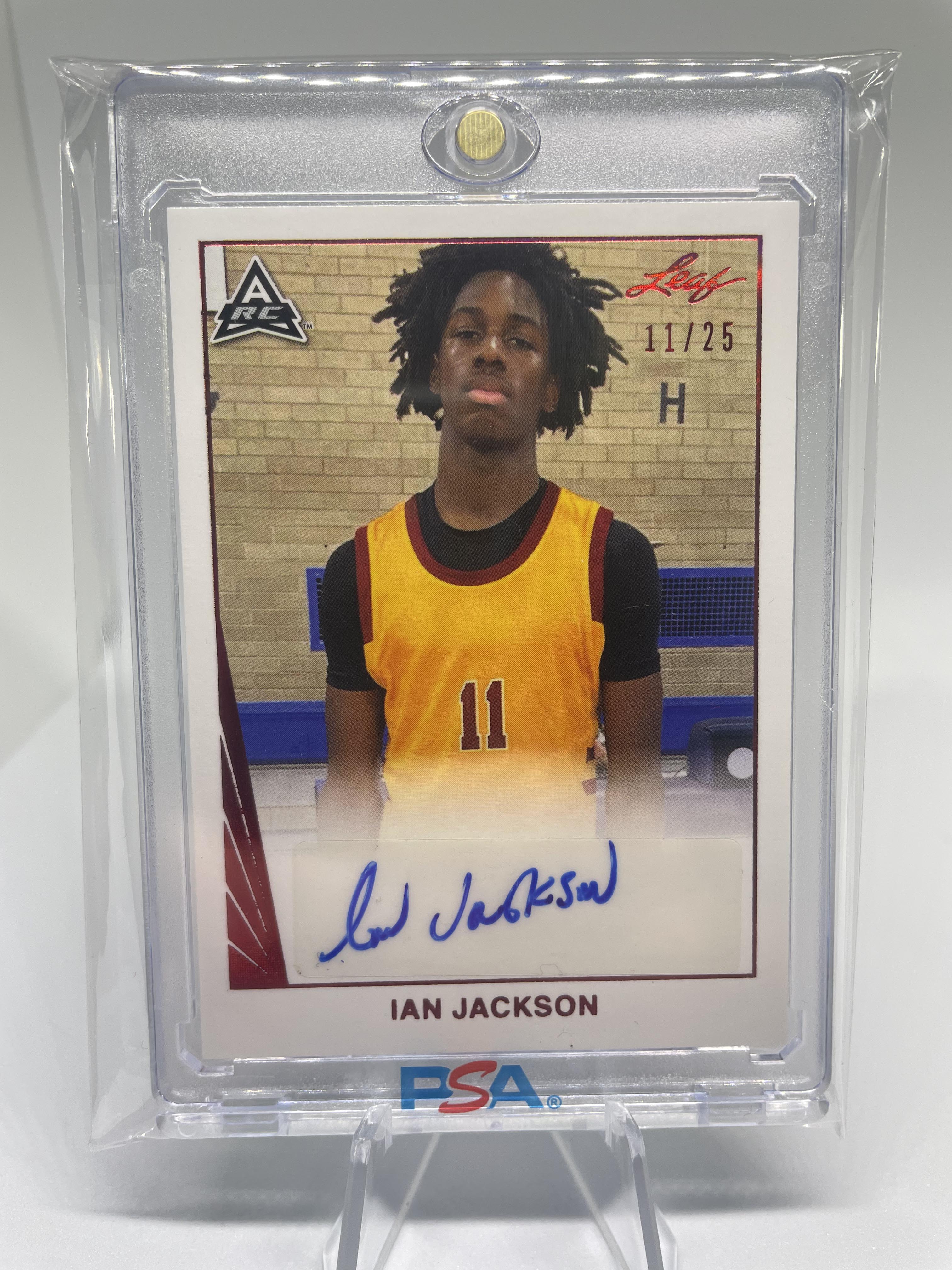 2021-22 Leaf Memories Ian Jackson Red Foil Rookie Auto 11/25 Number Match