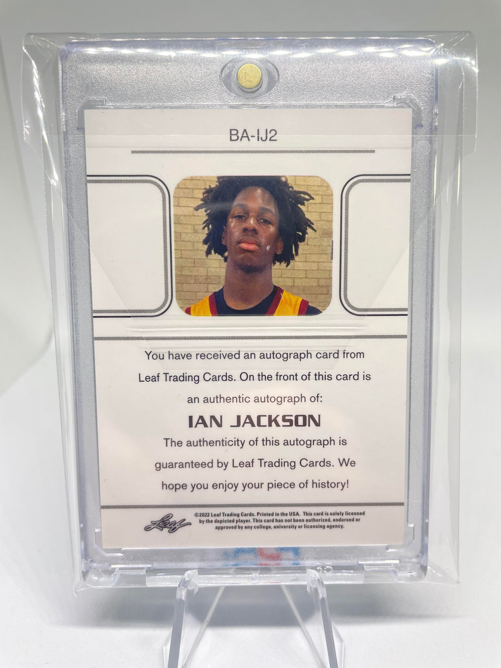 2021-22 Leaf Memories Ian Jackson Red Foil Rookie Auto 11/25 Number Match