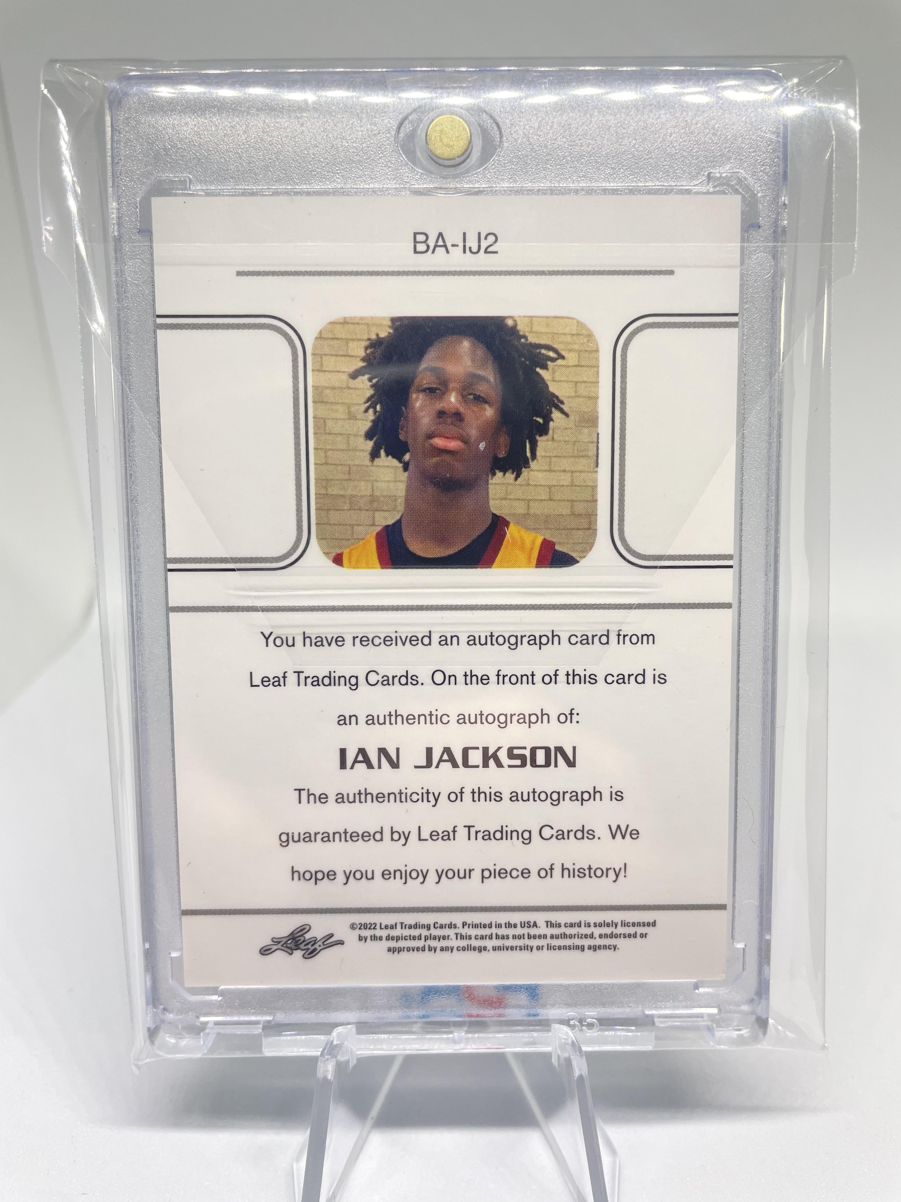 2021-22 Leaf Memories Ian Jackson Red Foil Rookie Auto 11/25 Number Match