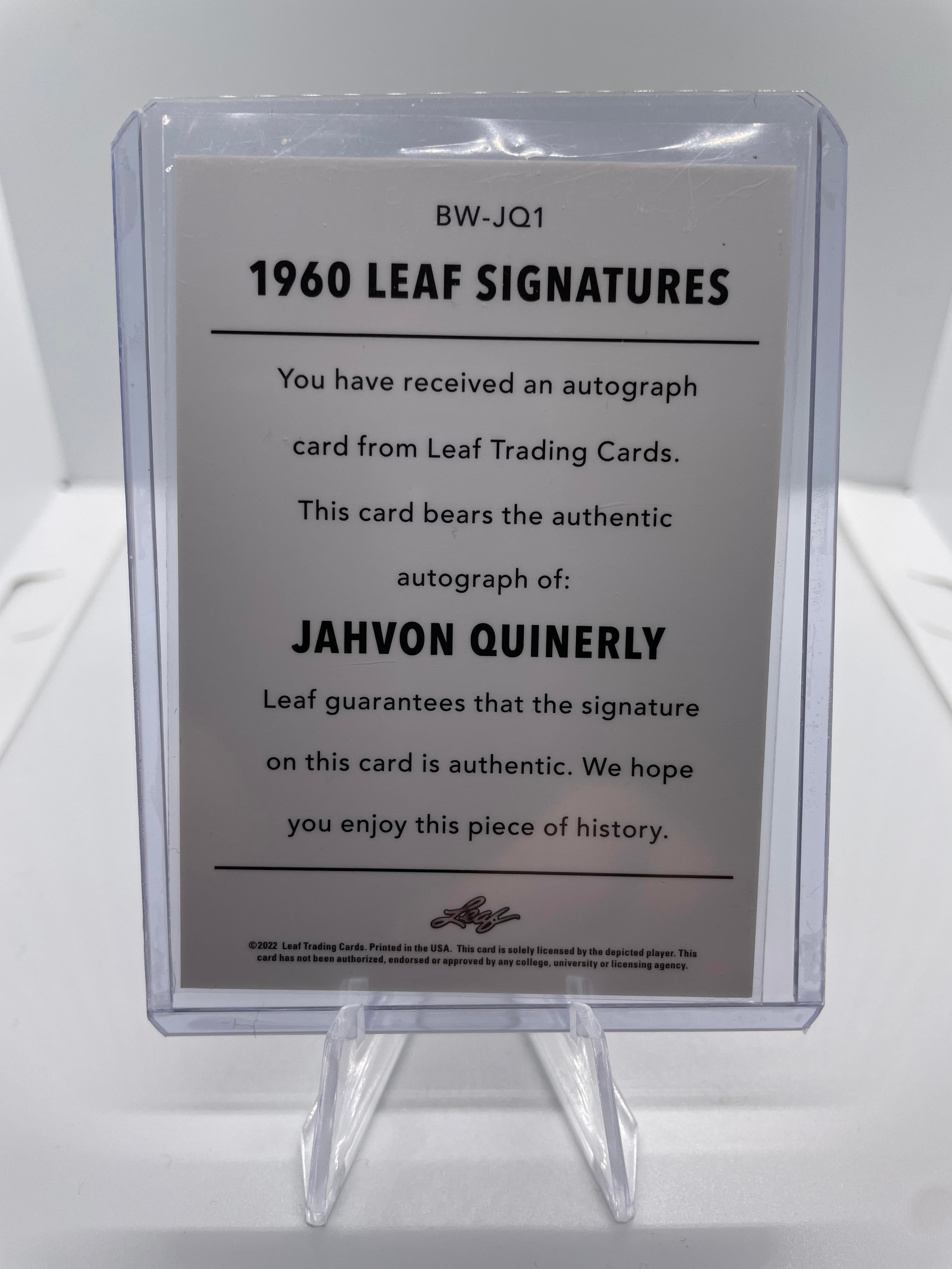 2021-22 Leaf Memories Jahvon Quinerly Gold Foil Rookie Auto /5