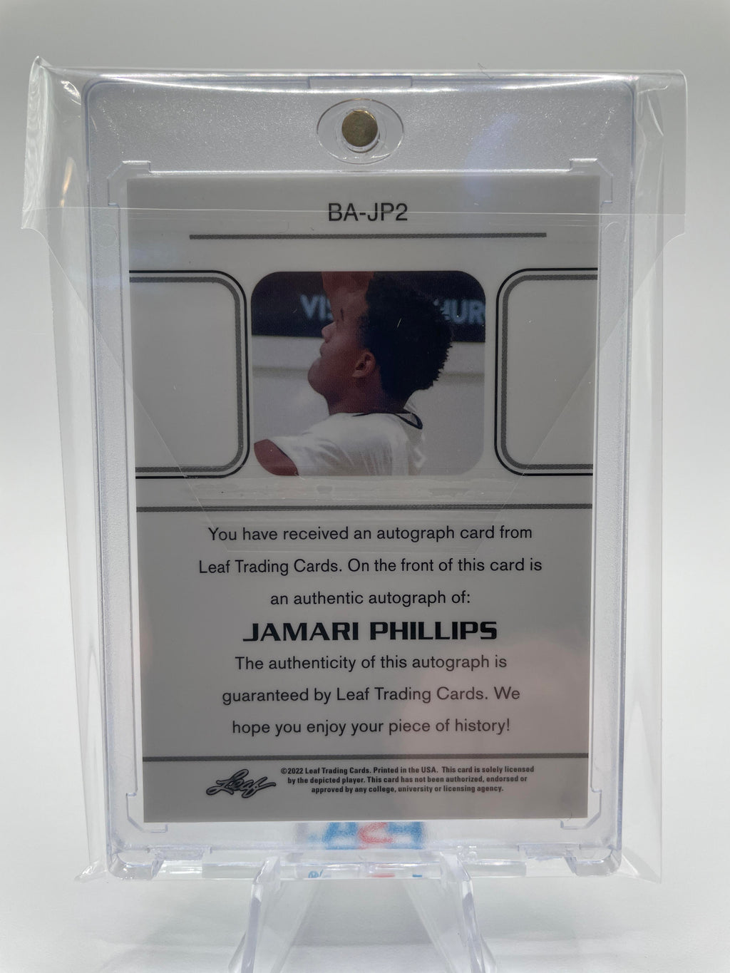 2021-22 Leaf Memories Jamari Phillips Aqua Rookie Auto /99