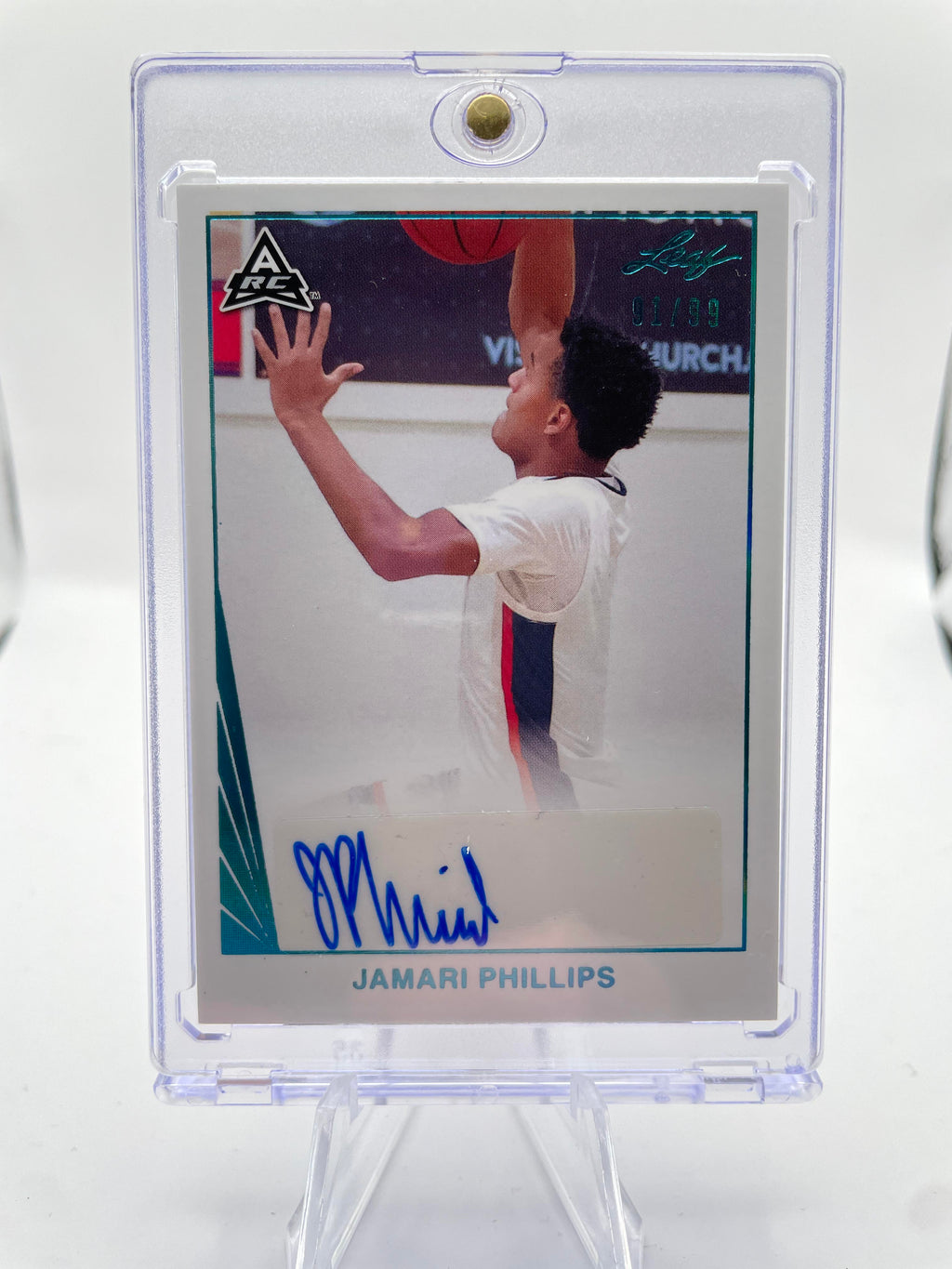 2021-22 Leaf Memories Jamari Phillips Aqua Rookie Auto /99