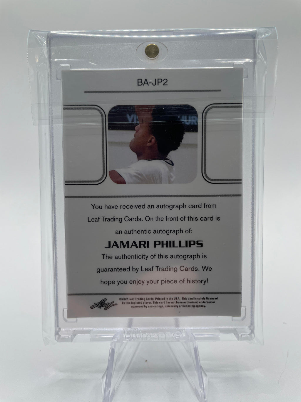 2021-22 Leaf Memories Jamari Phillips Bronze Rookie Auto SP