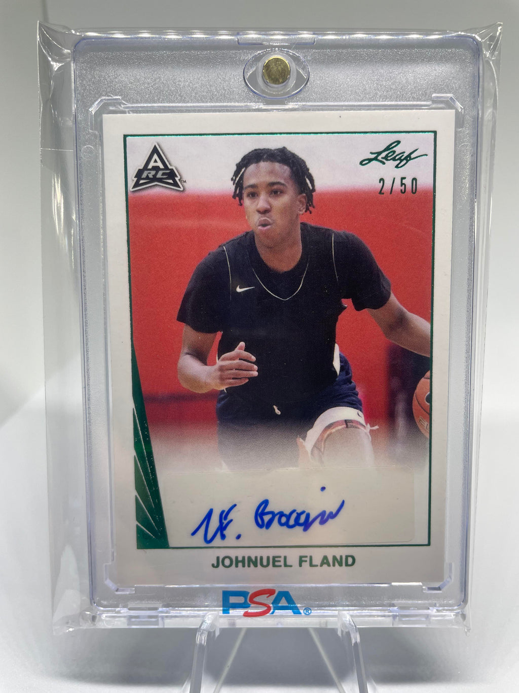 2021-22 Leaf Memories Johnuel Fland 1990 Green Rookie Auto /50