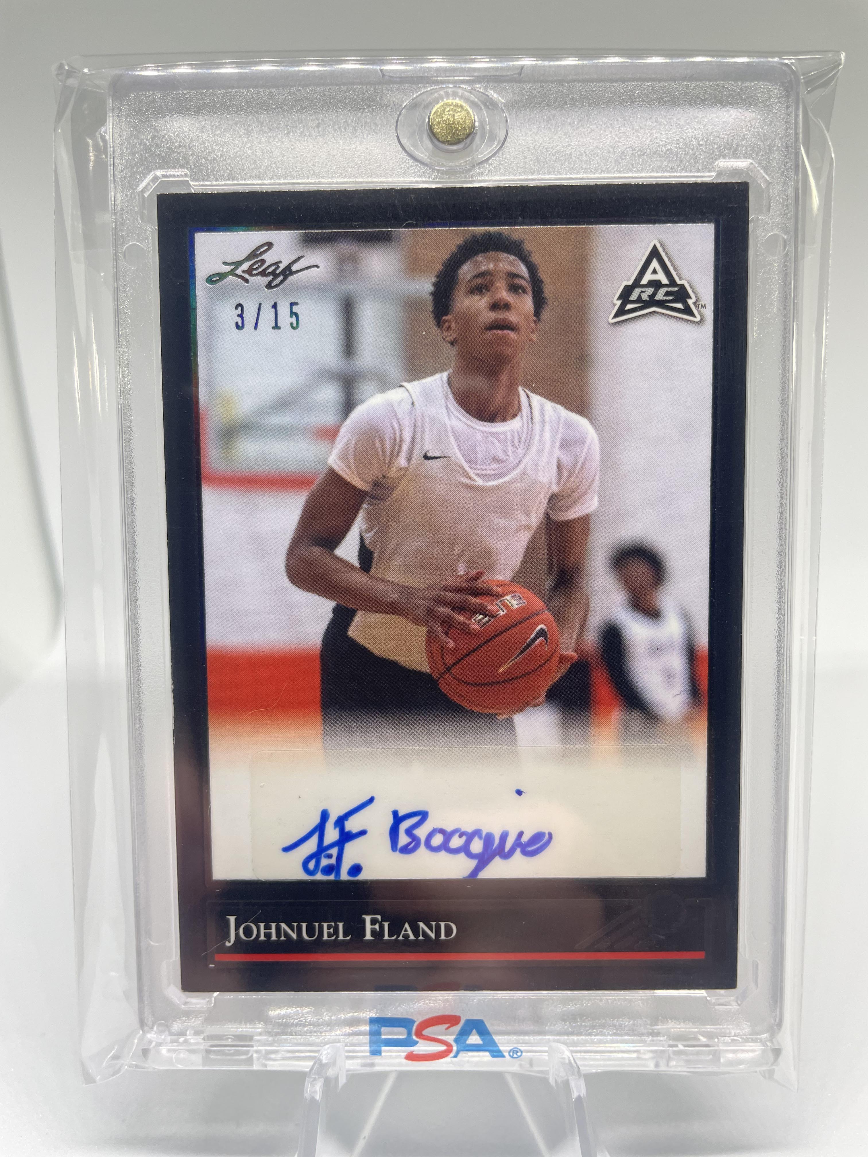 2021-22 Leaf Memories Johnuel Fland 1992 Black Rookie Auto /15