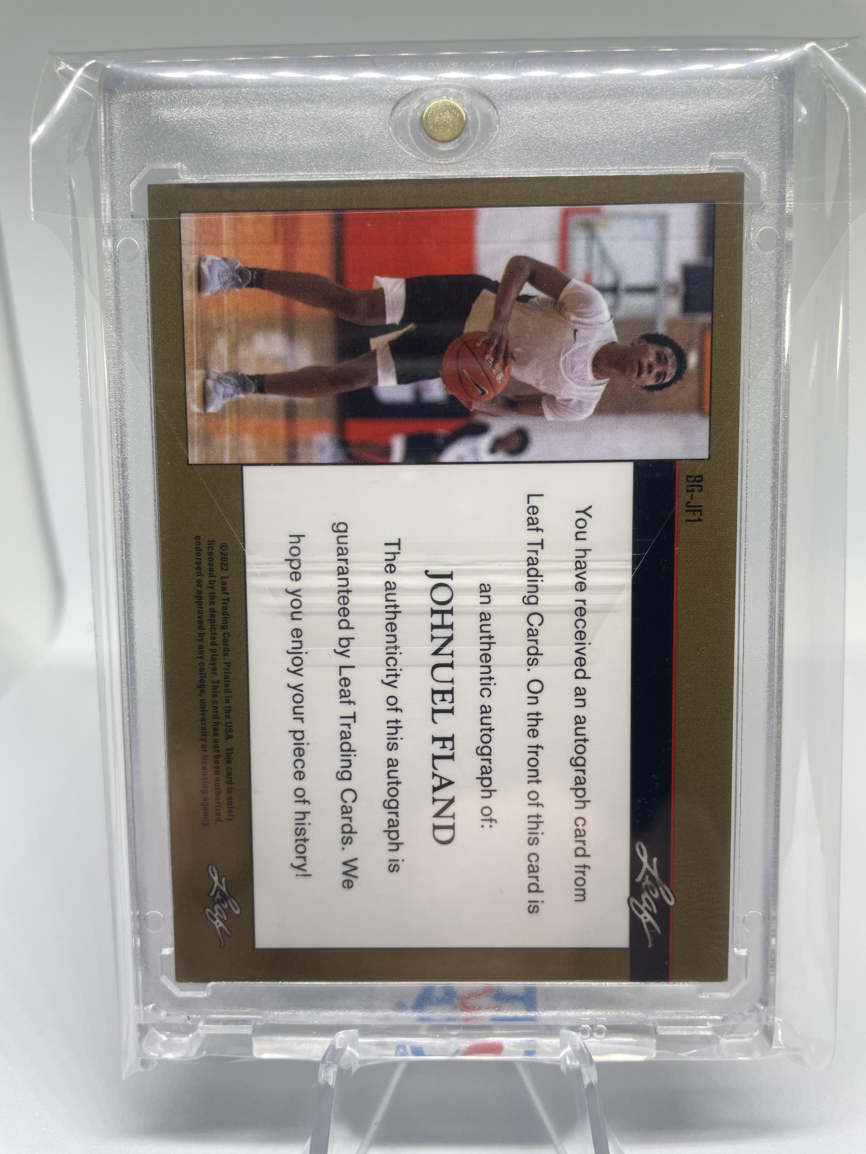 2021-22 Leaf Memories Johnuel Fland 1992 Black Rookie Auto /15
