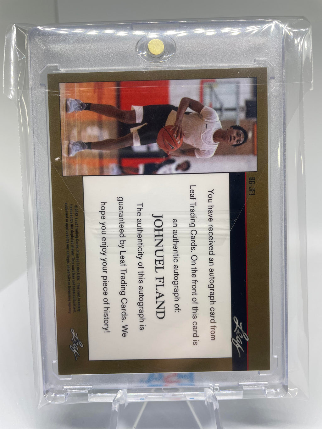 2021-22 Leaf Memories Johnuel Fland 1992 Platinum Rookie Auto /99