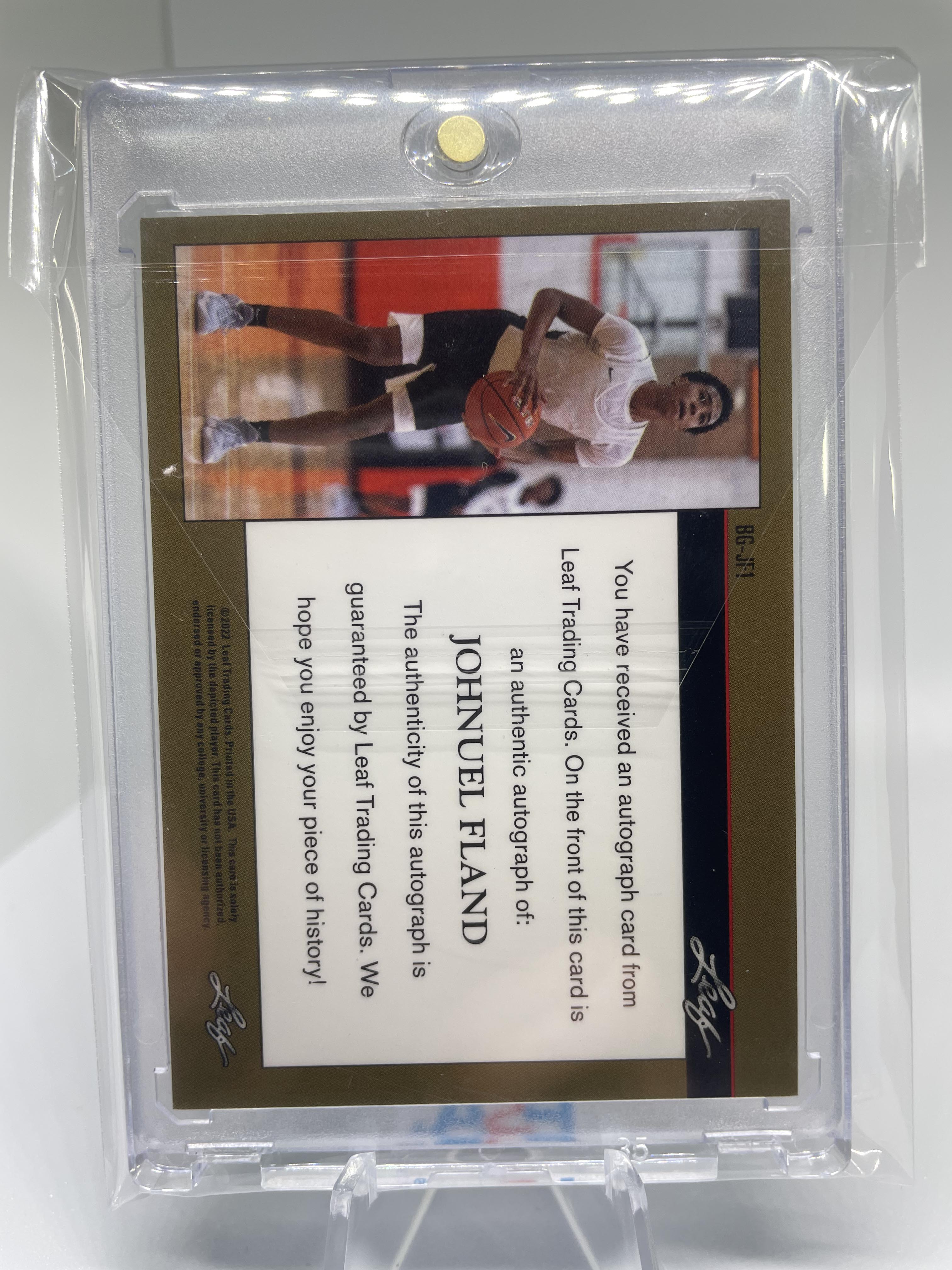 2021-22 Leaf Memories Johnuel Fland 1992 Platinum Rookie Auto /99