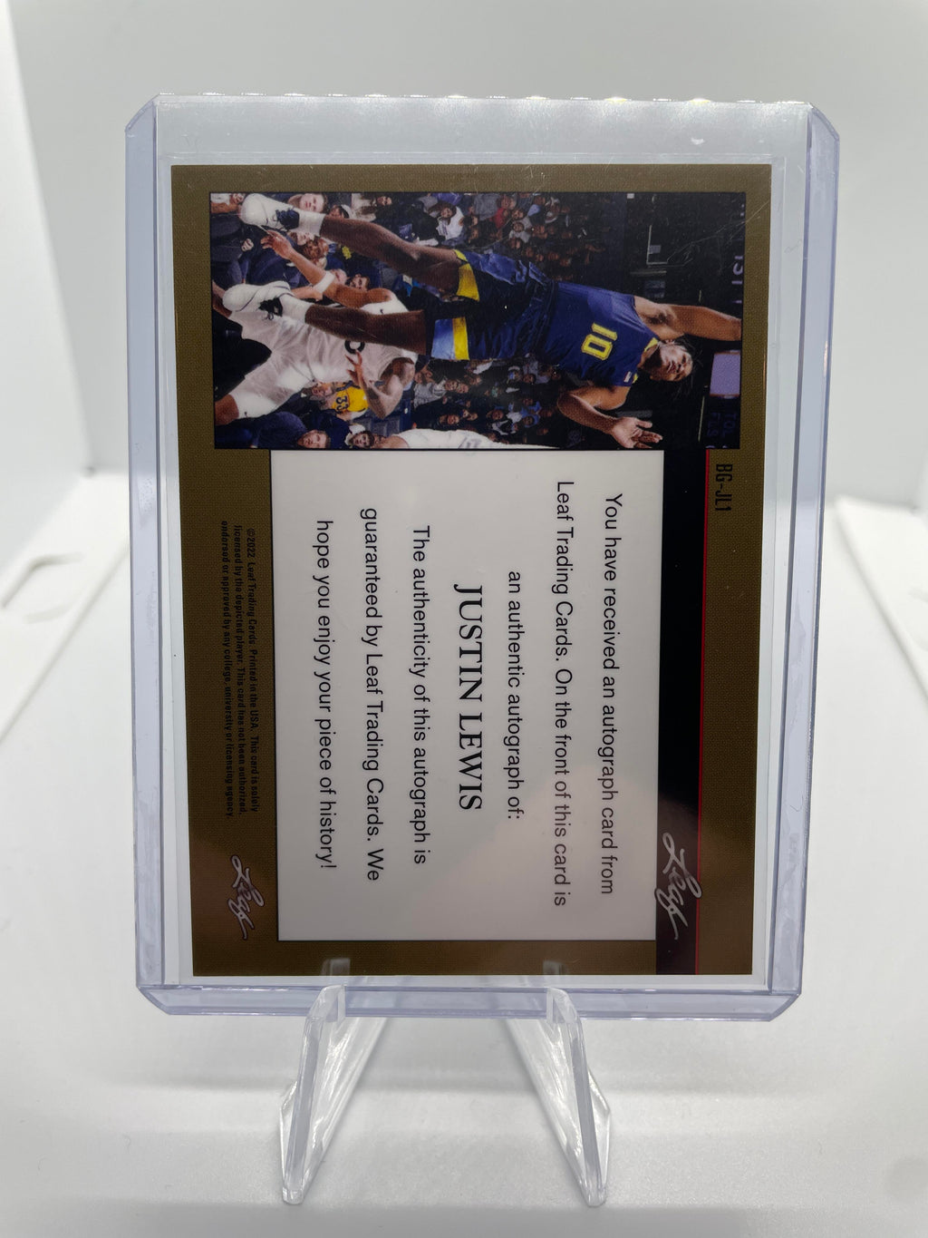 2021-22 Leaf Memories Justin Lewis Green Foil Rookie Auto /99