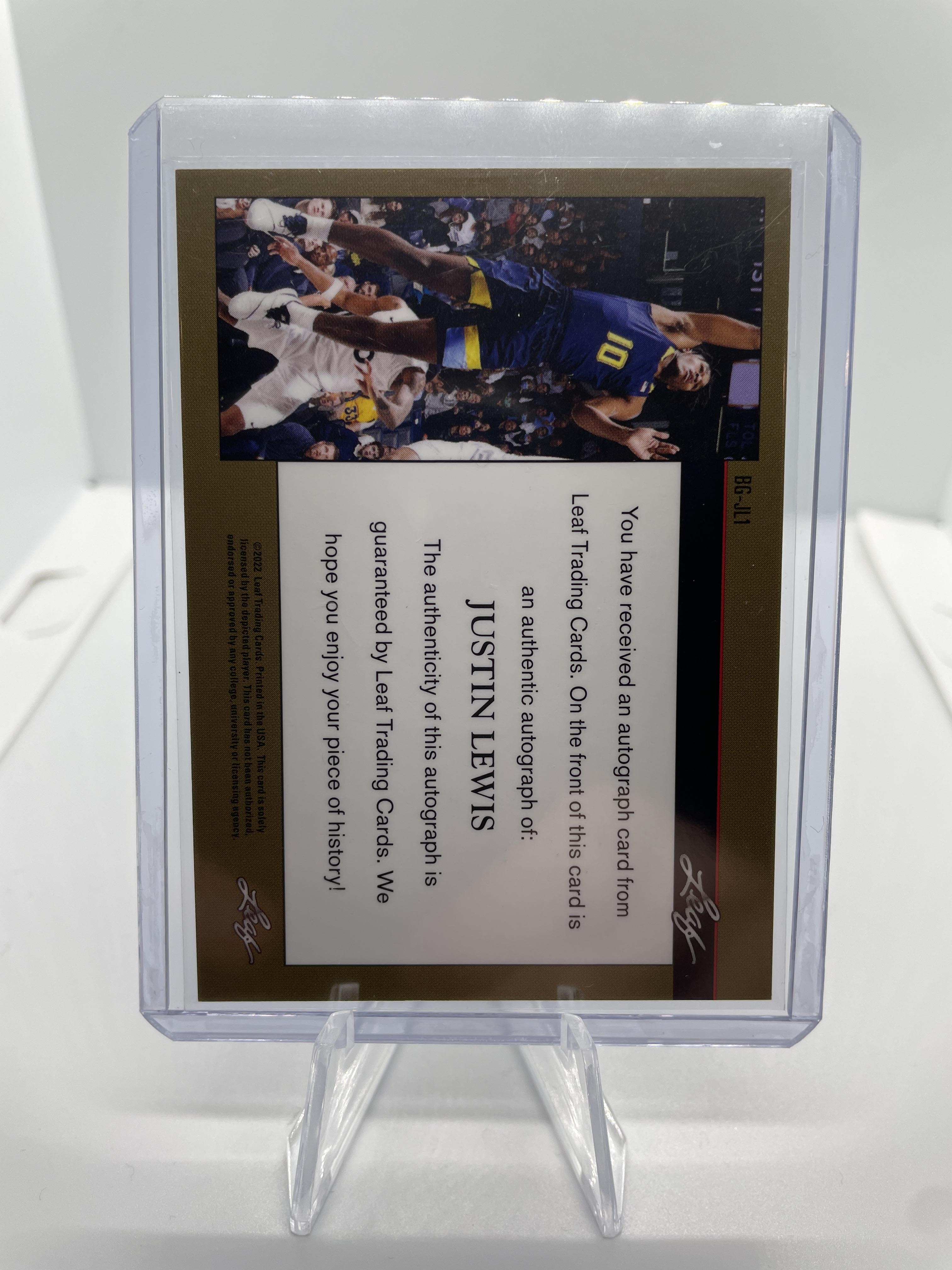 2021-22 Leaf Memories Justin Lewis Green Foil Rookie Auto /99