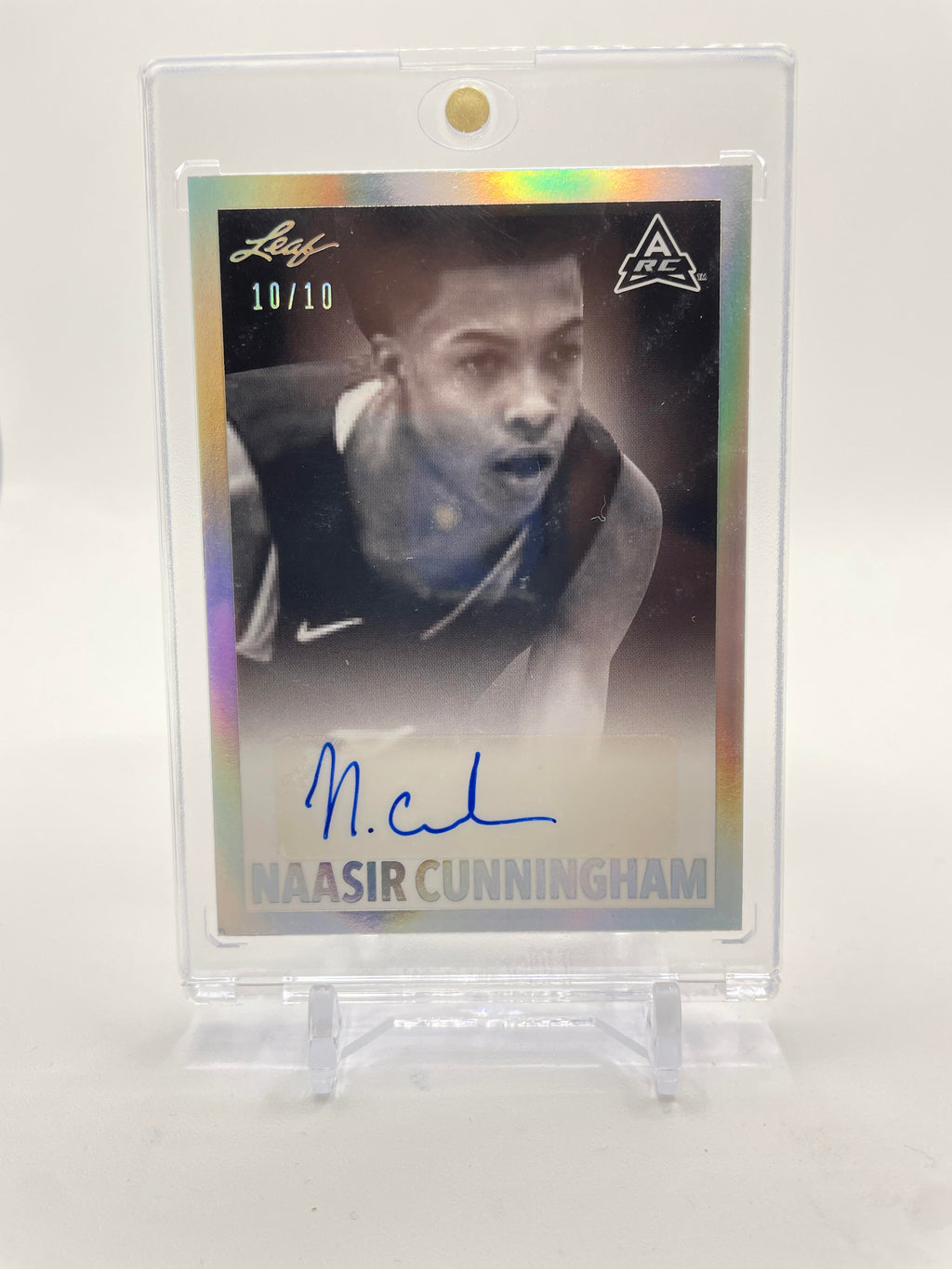 2021-22 Leaf Memories Naasir Cunningham 1960 Platinum Foil Rookie Auto /10
