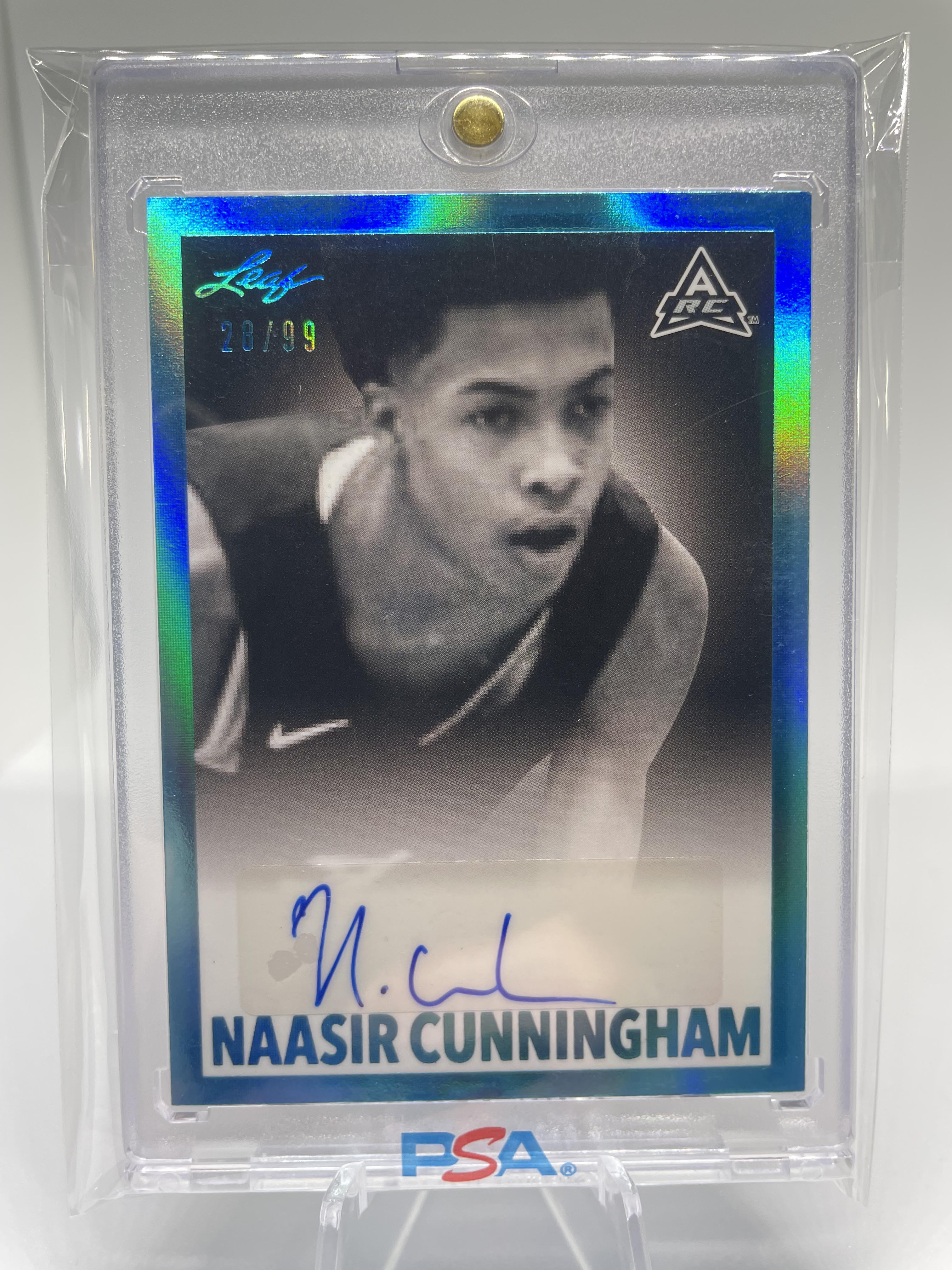 2021-22 Leaf Memories Naasir Cunningham 1960 Platinum Foil Rookie Auto /99