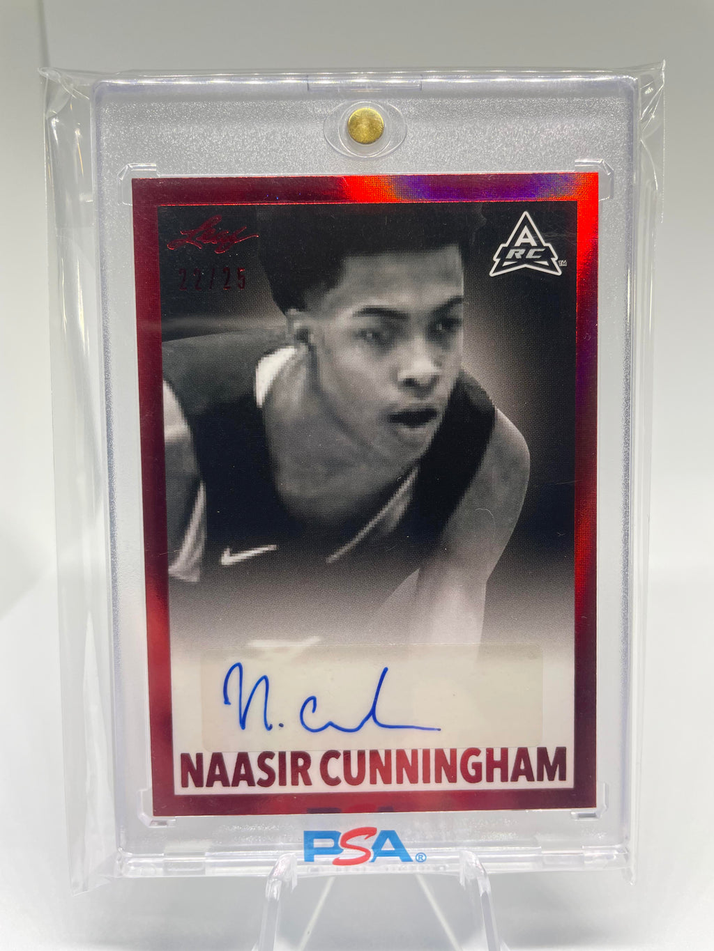 2021-22 Leaf Memories Naasir Cunningham 1960 Red Foil Rookie Auto /25
