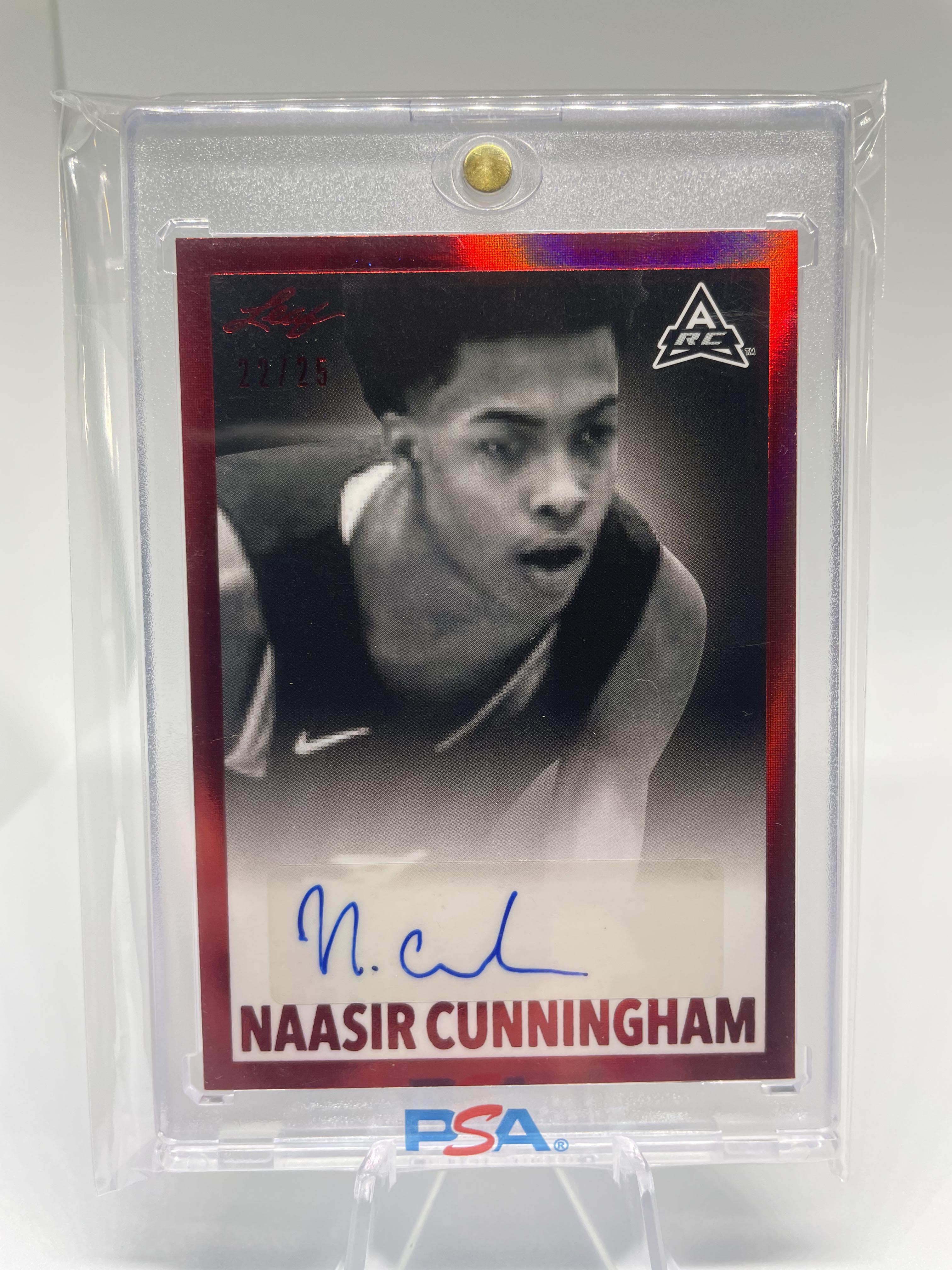 2021-22 Leaf Memories Naasir Cunningham 1960 Red Foil Rookie Auto /25