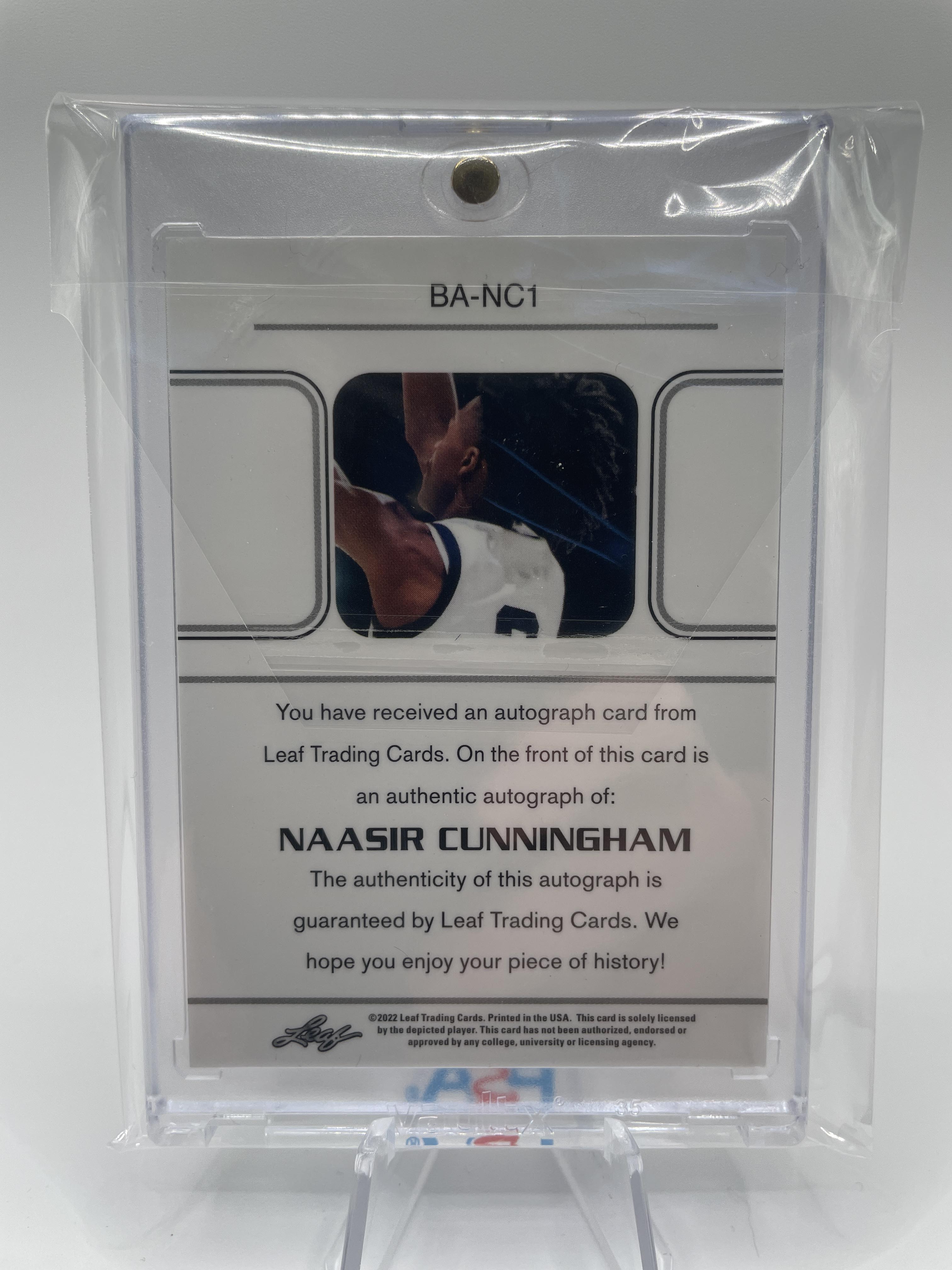 2021-22 Leaf Memories Naasir Cunningham 1990 Bronze Rookie Auto #BA-NC1
