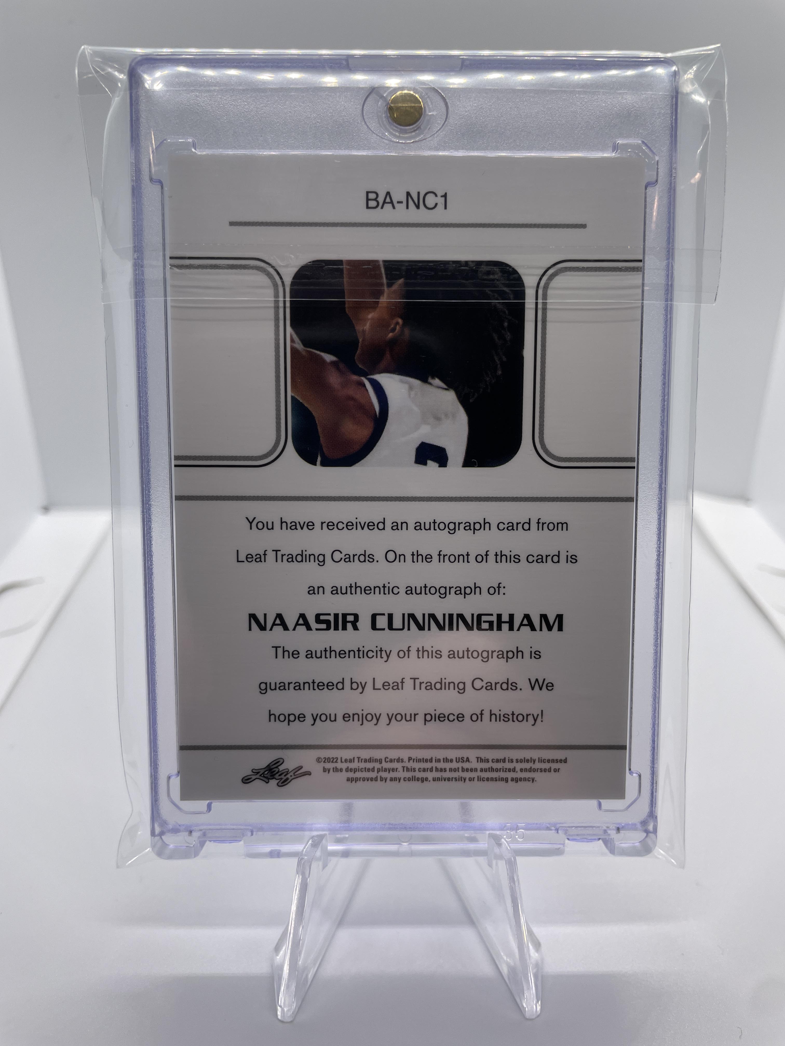 2021-22 Leaf Memories Naasir Cunningham 1990 Bronze Rookie Auto #BA-NC1