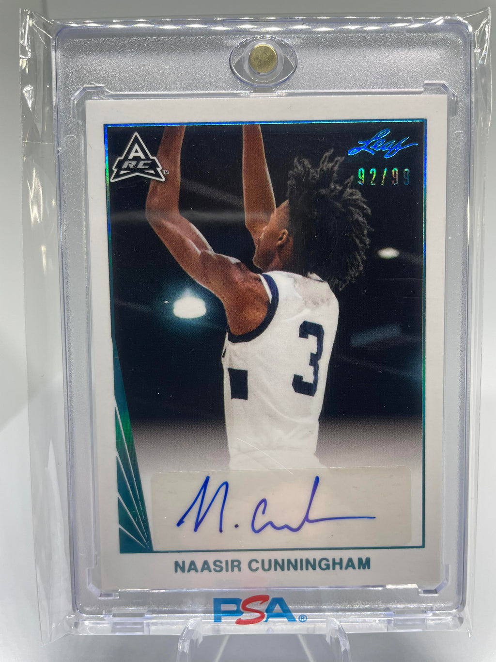 2021-22 Leaf Memories Naasir Cunningham 1990 Platinum Rookie Auto /99