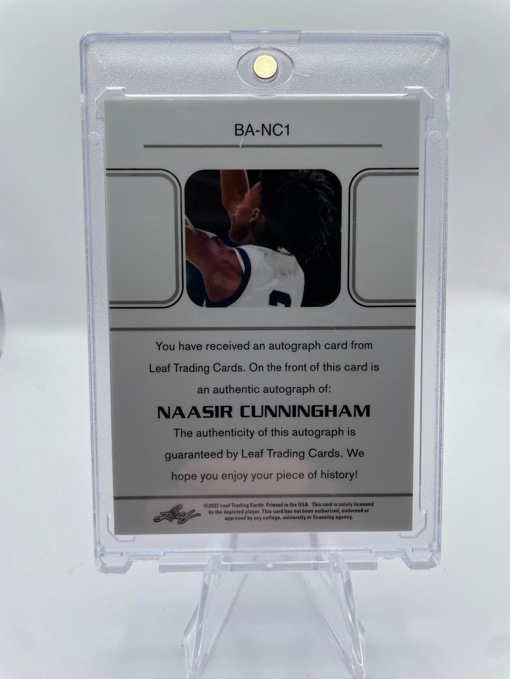2021-22 Leaf Memories Naasir Cunningham Gold Holo Rookie Auto 3/5 Number Match