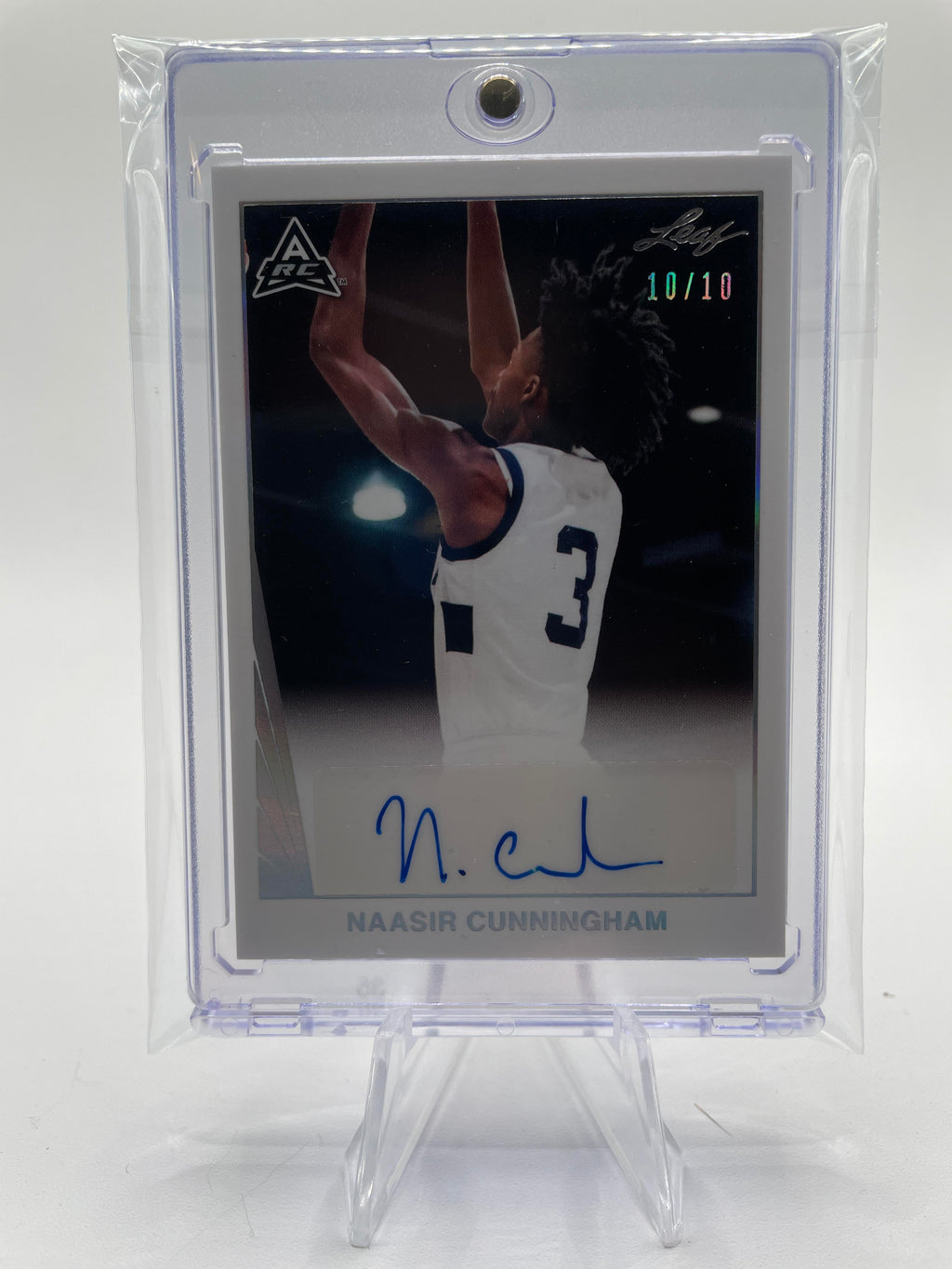 2021-22 Leaf Memories Naasir Cunningham Platinum Holo Rookie Auto /10