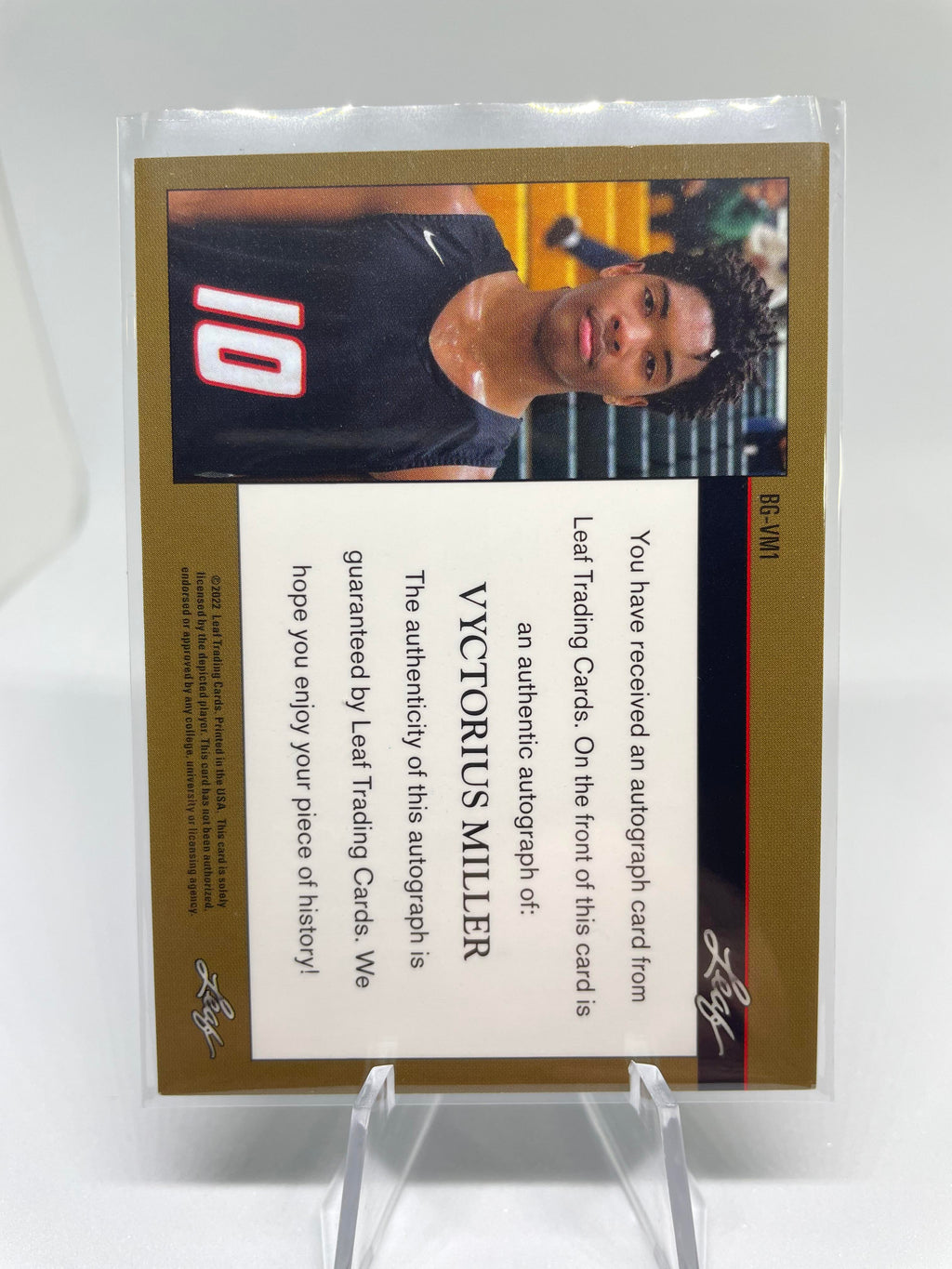 2021-22 Leaf Memories Vyctorious Miller Bronze Rookie Auto