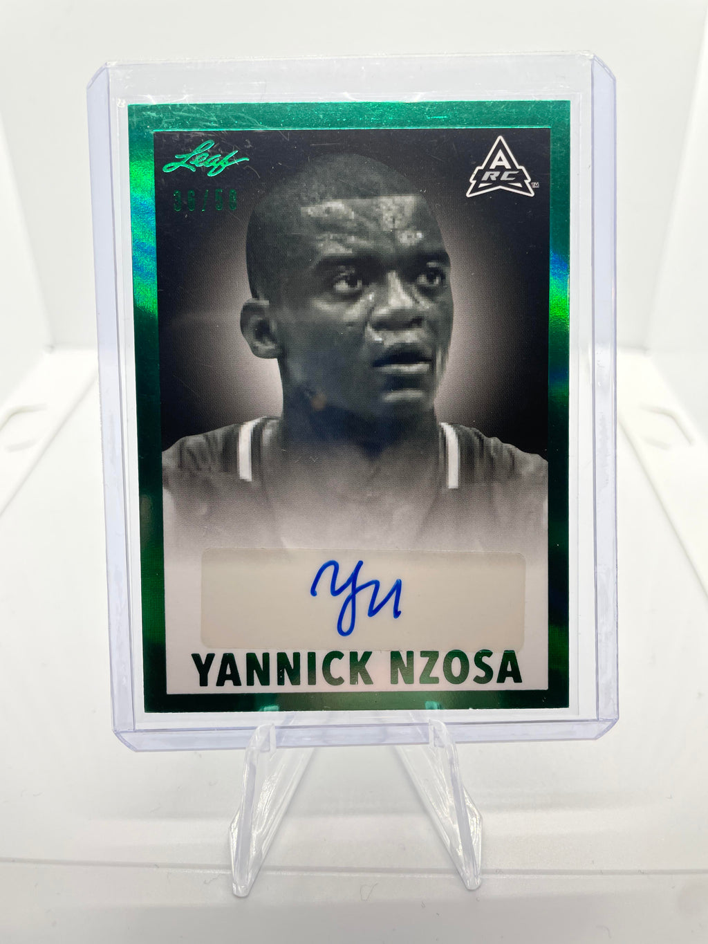 2021-22 Leaf Memories Yannick Nzosa Green Foil Rookie Auto /99