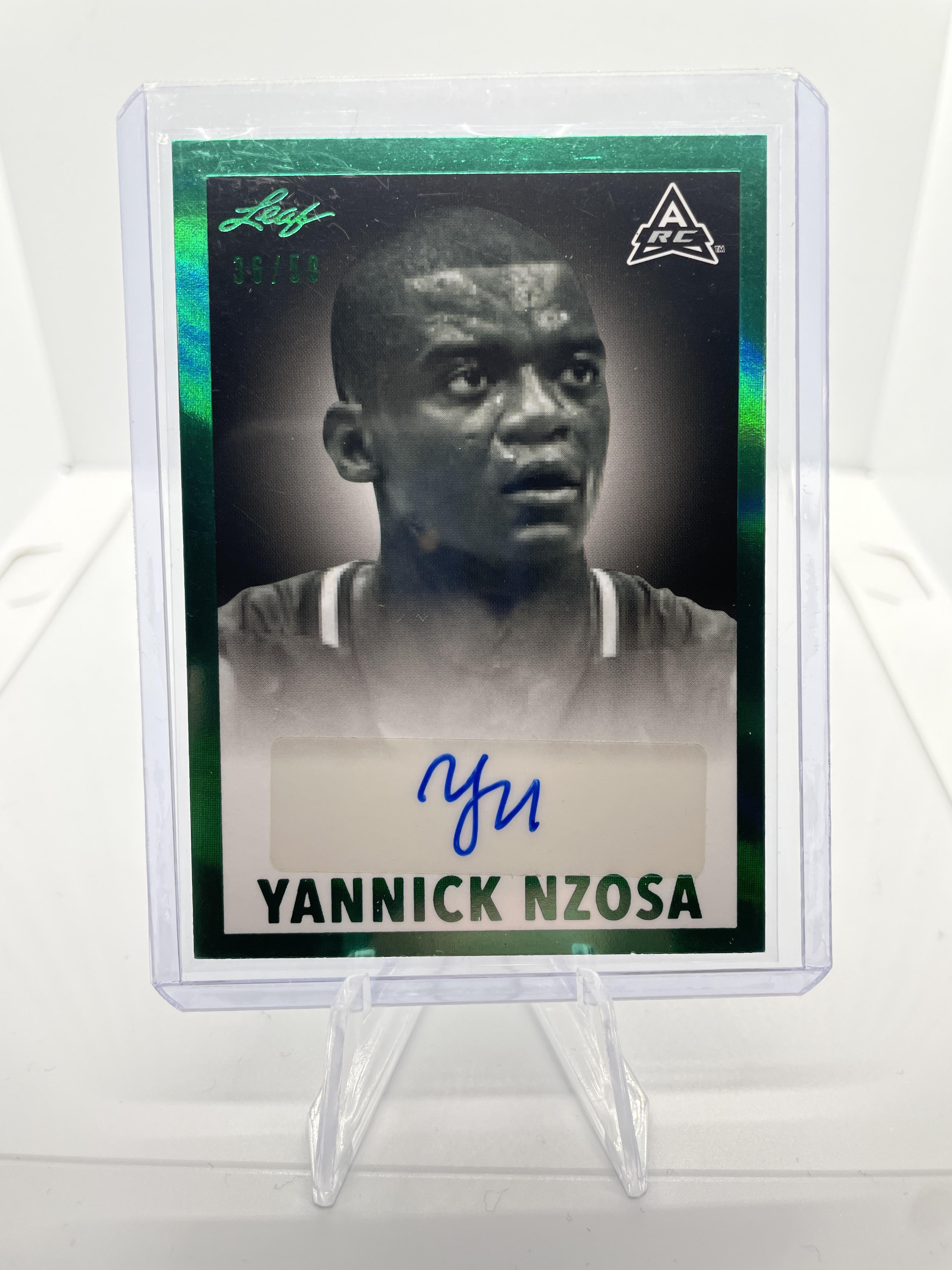 2021-22 Leaf Memories Yannick Nzosa Green Foil Rookie Auto /99