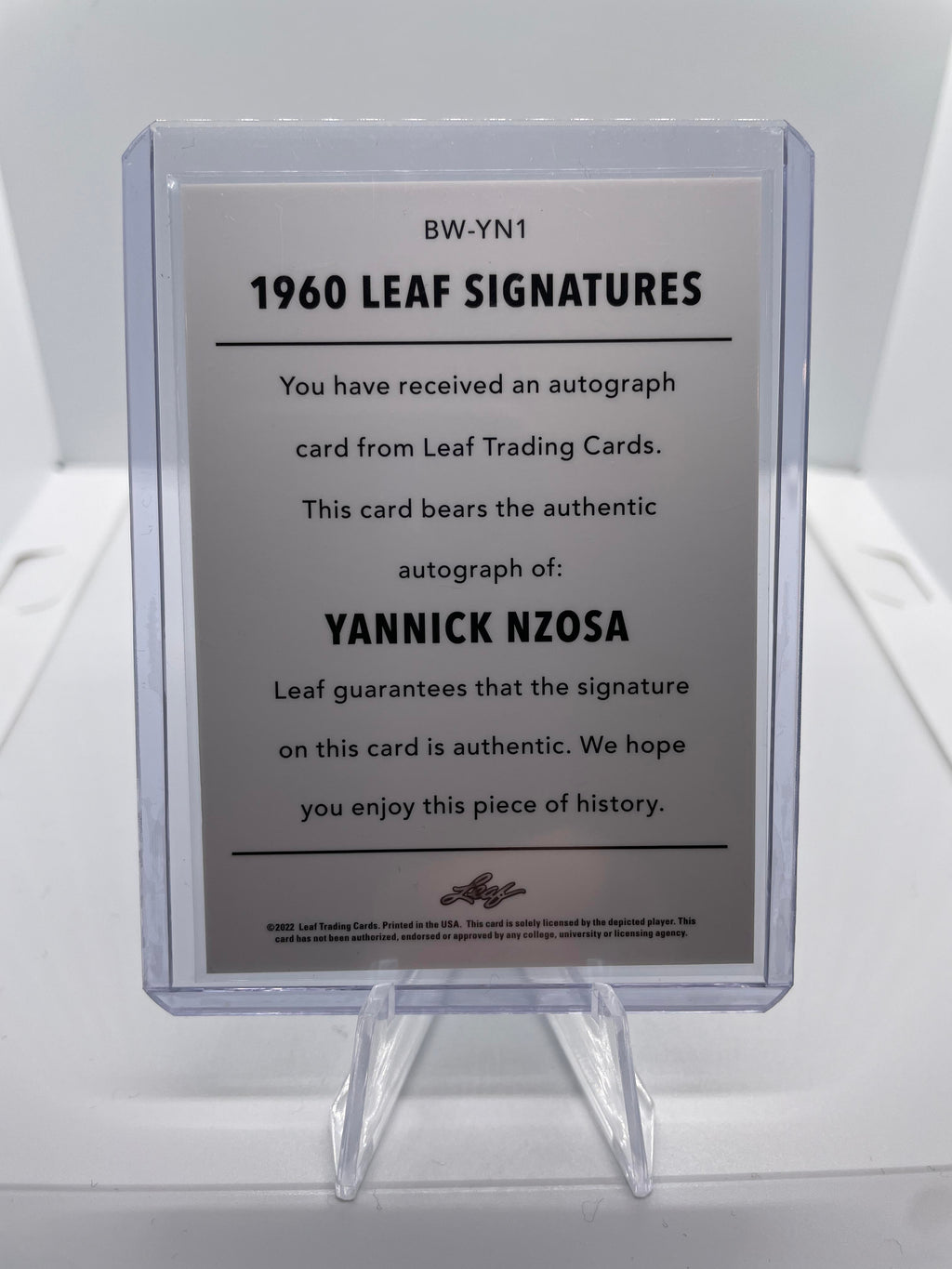 2021-22 Leaf Memories Yannick Nzosa Green Foil Rookie Auto /99