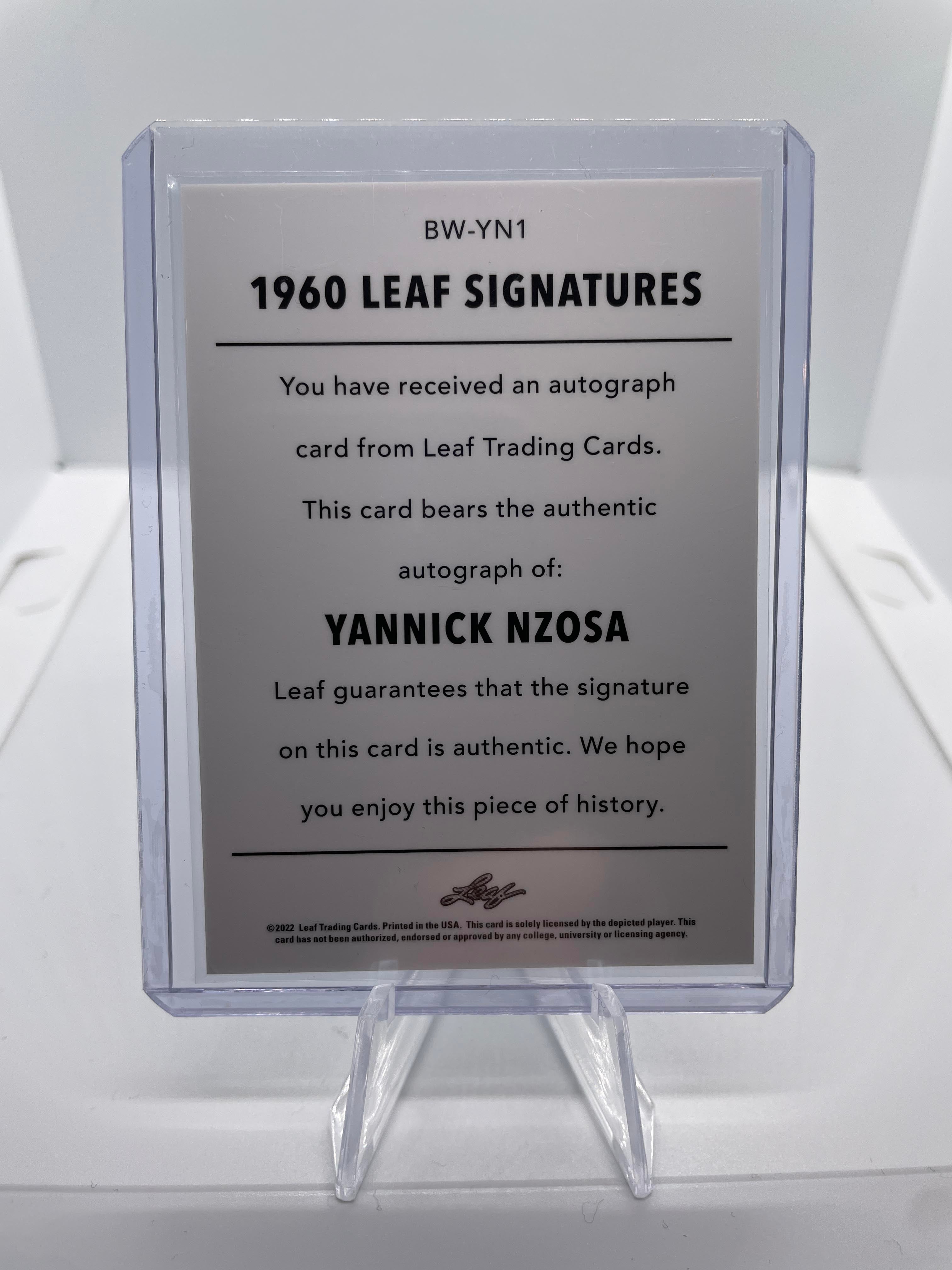2021-22 Leaf Memories Yannick Nzosa Green Foil Rookie Auto /99
