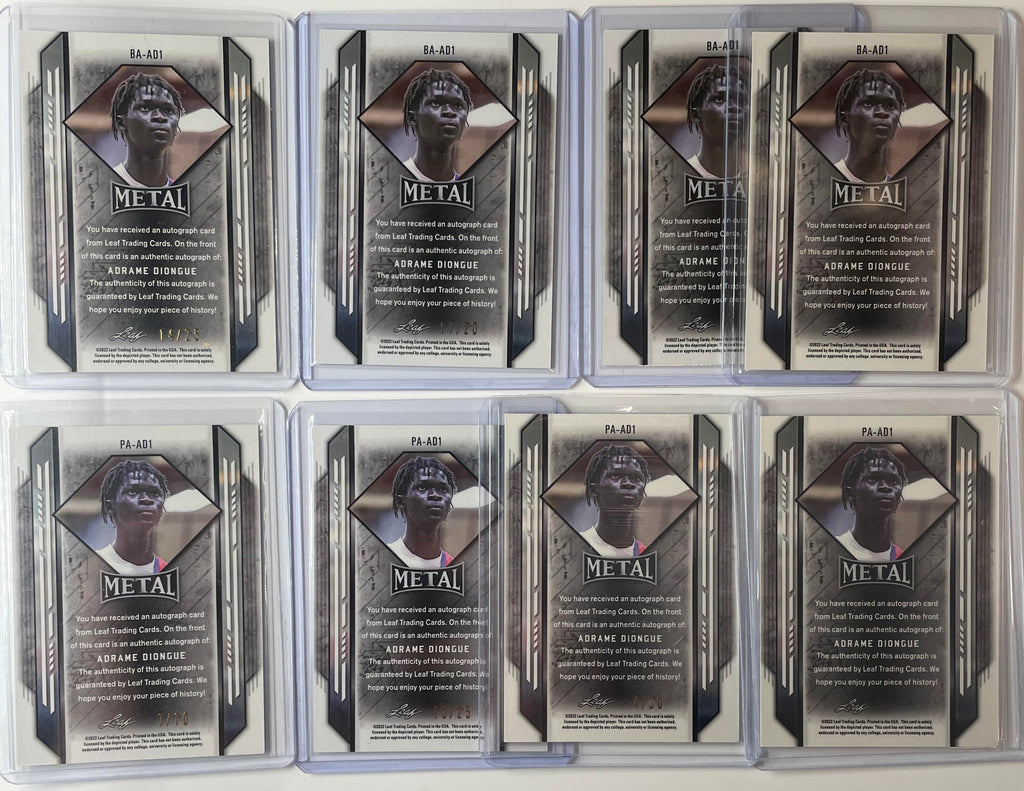 2021-22 Leaf Metal Adrame Diongue Refractor Auto Set /10 /20 /25 Set (x7)
