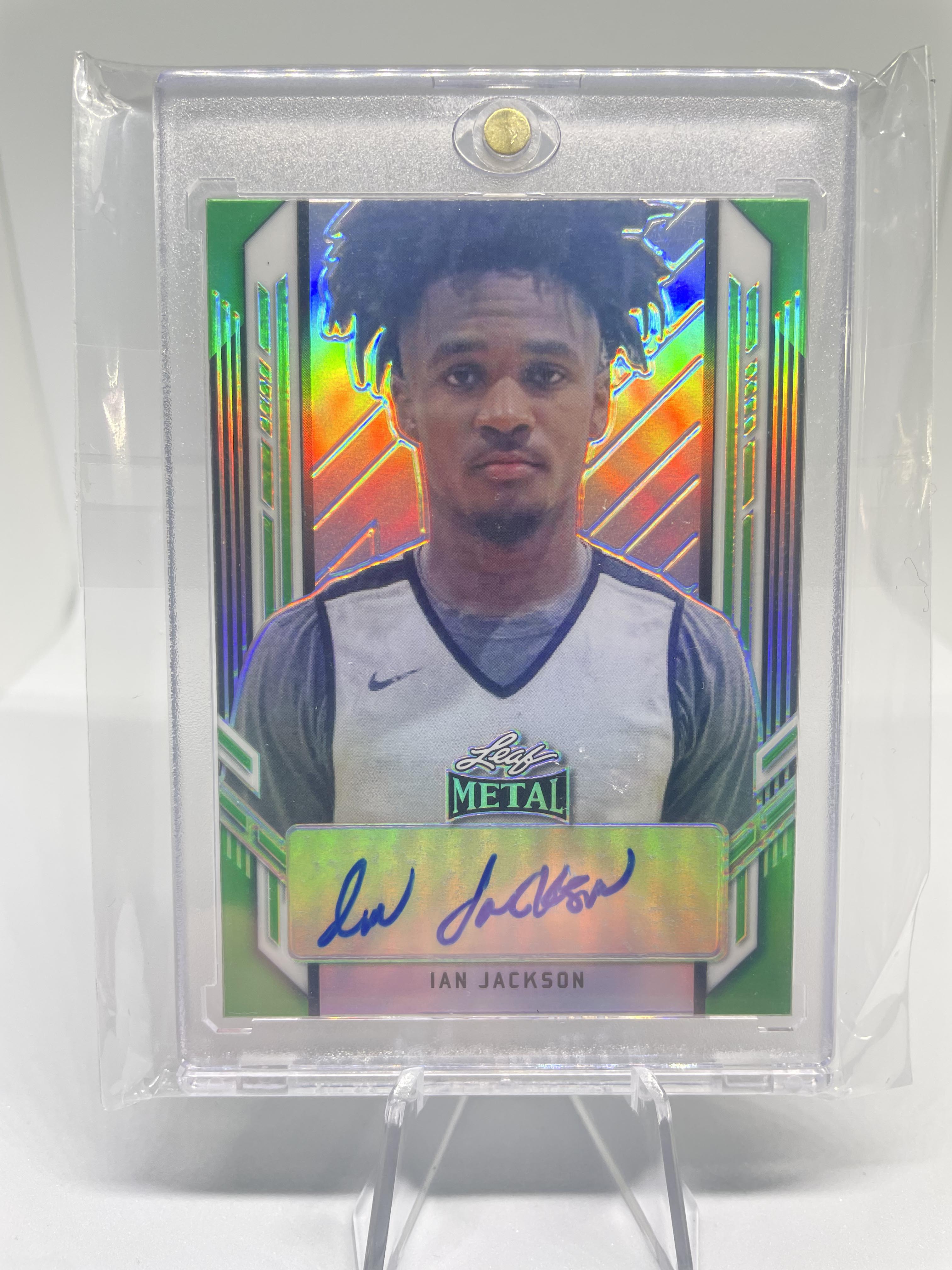 2021-22 Leaf Metal Ian Jackson Green Prizm Portrait Rookie Auto /10