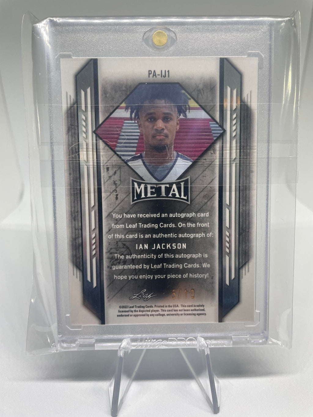 2021-22 Leaf Metal Ian Jackson Green Prizm Portrait Rookie Auto /10