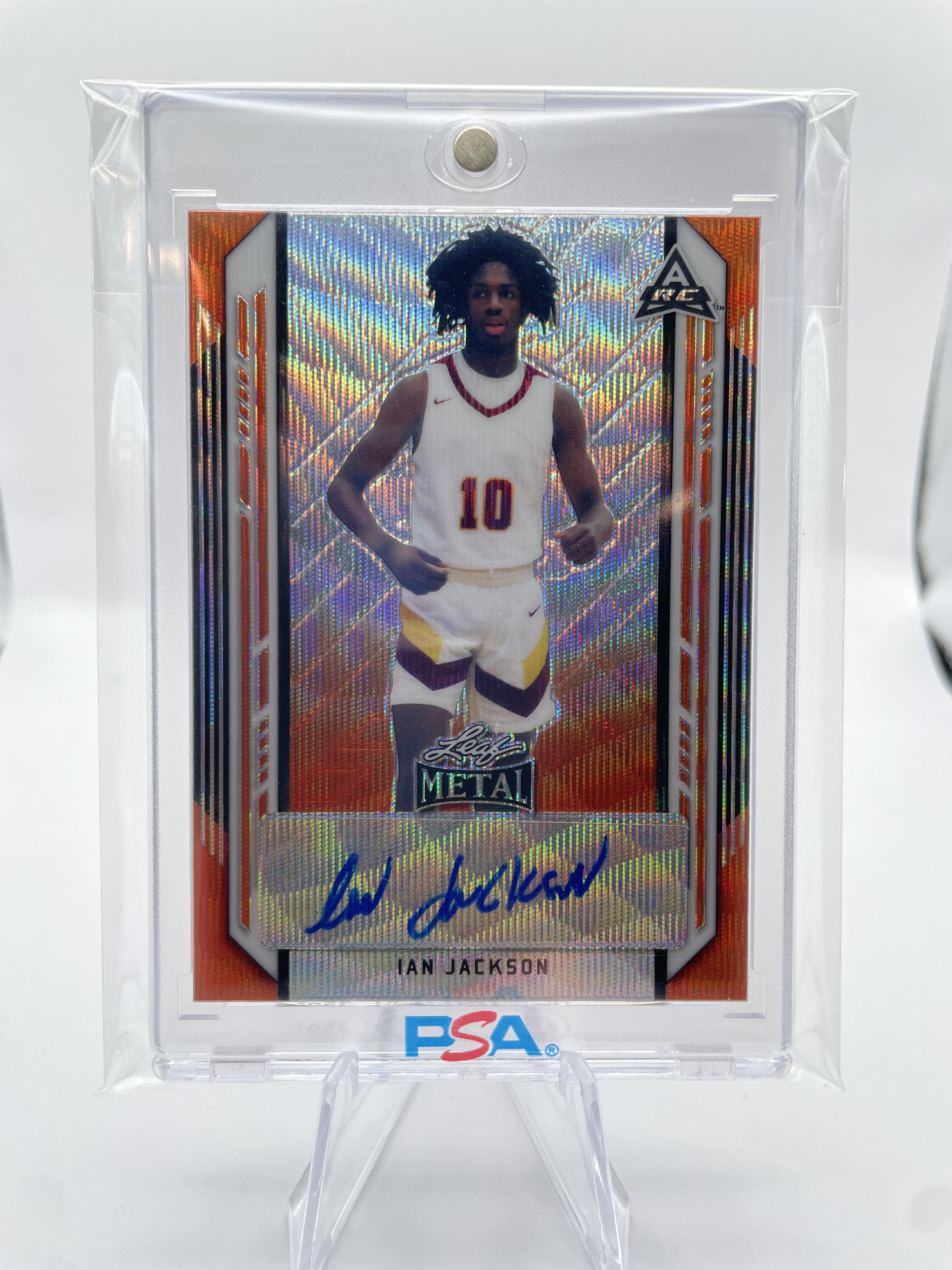 2021-22 Leaf Metal Ian Jackson Orange Prizm Rookie Auto /5